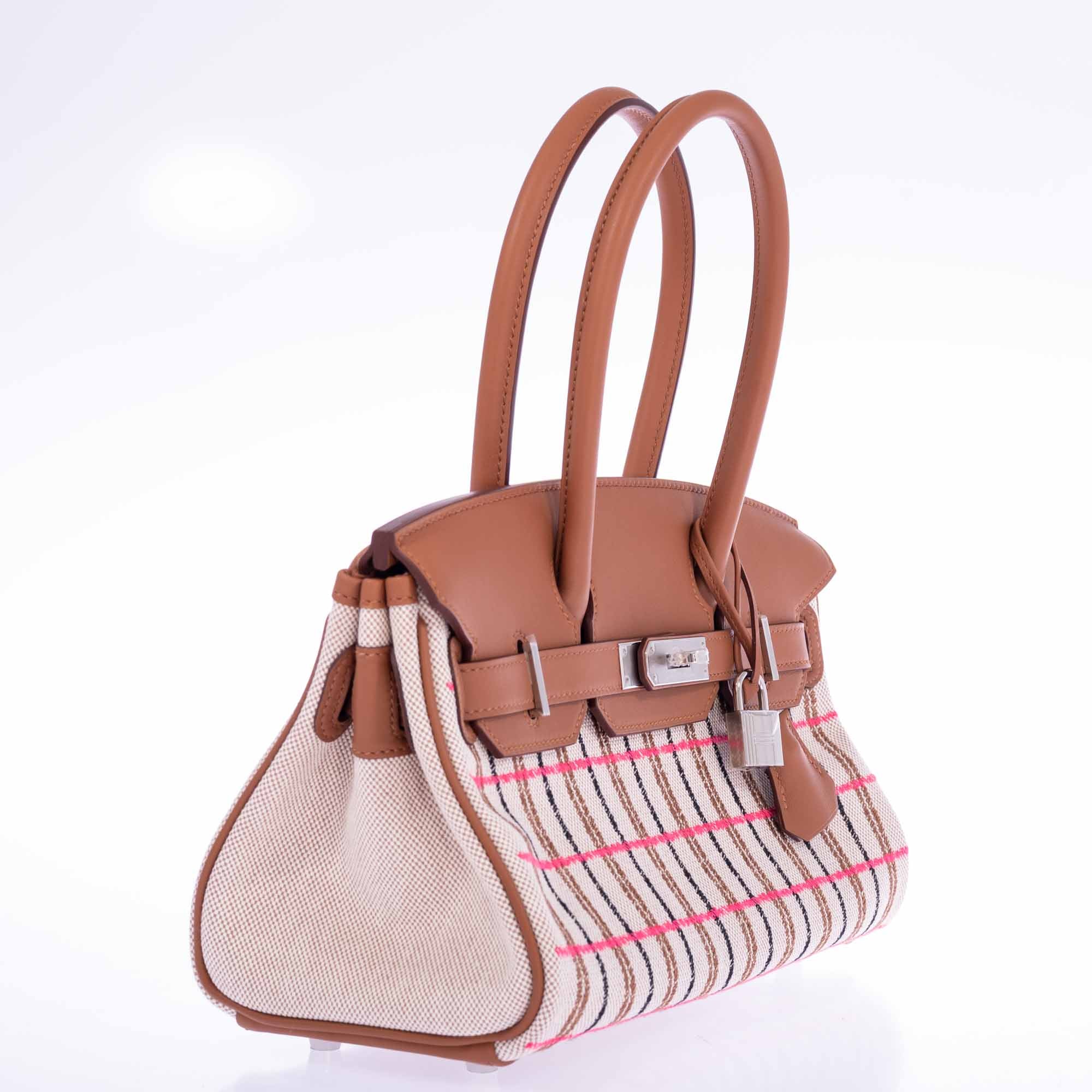 Hermès Birkin Shoulder Light 29 in Gold Evercolor and Embroidered Rose Pop, Black, Gold Toile Palladium Hardware