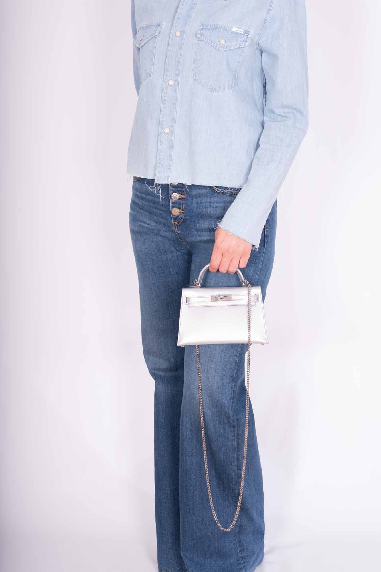 Hermès Kelly 20 Mini Sellier Argent Silver Metallic Chevre Chamkilight Palladium Hardware - Impossible Grail