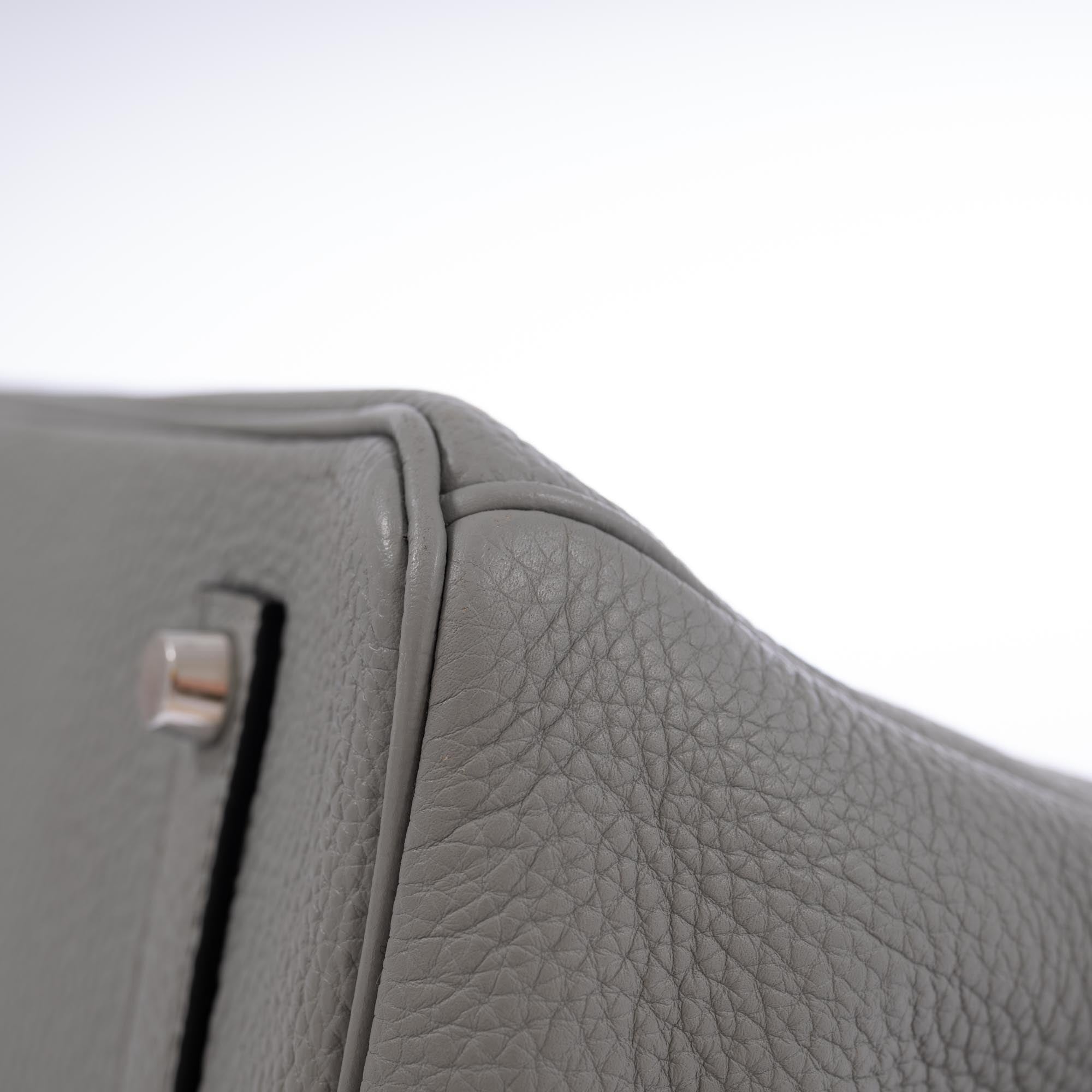 Hermès Birkin 35 HSS Bi-Color Gris Mouette & Vert Foncé Togo Palladium Hardware