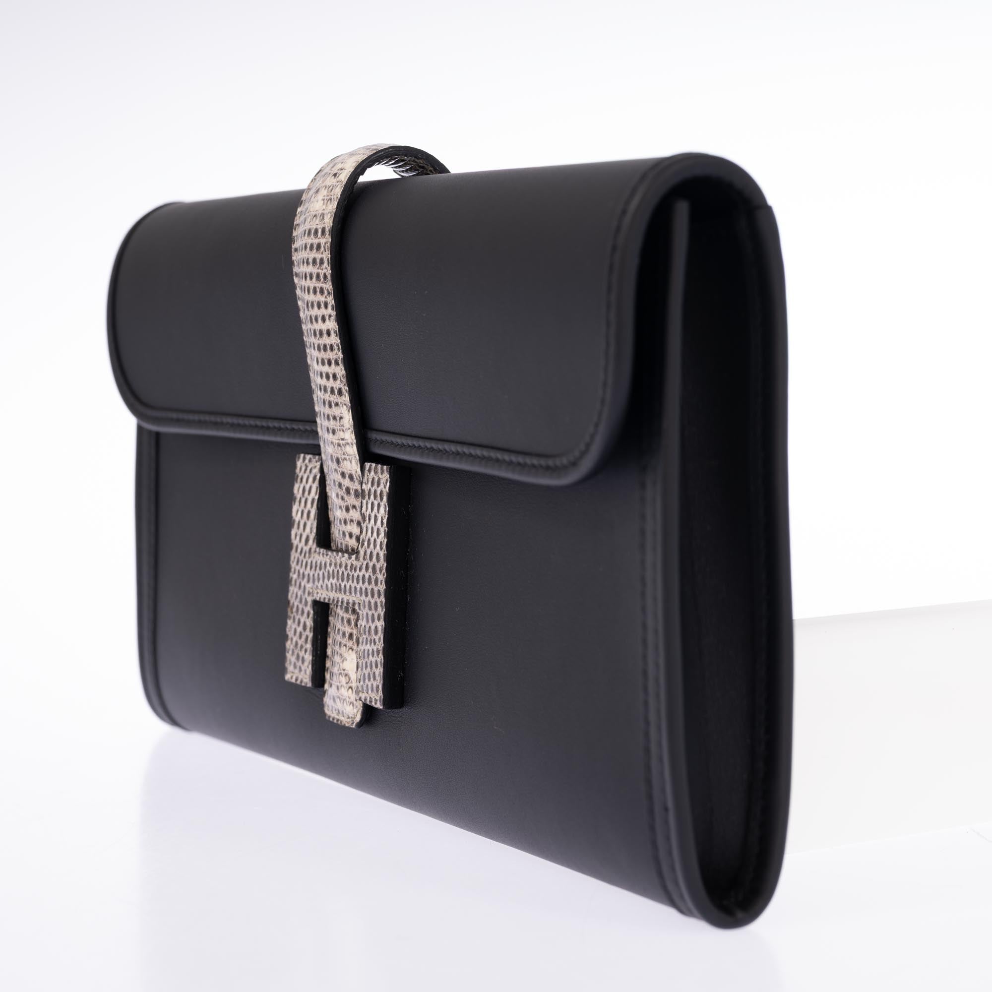 Hermès Jige Elan Touch Black Swift and Ombre Lizard