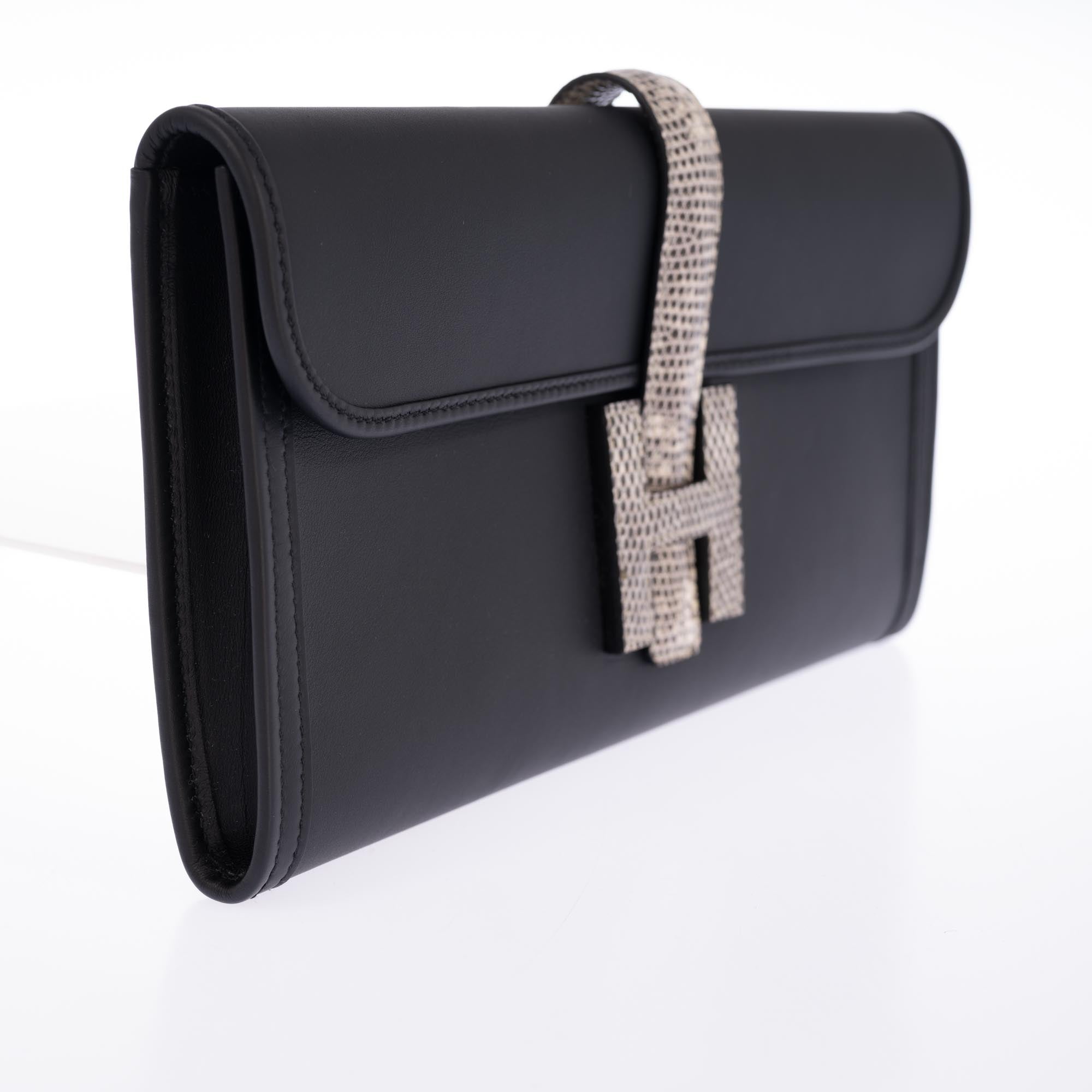 Hermès Jige Elan Touch Black Swift and Ombre Lizard
