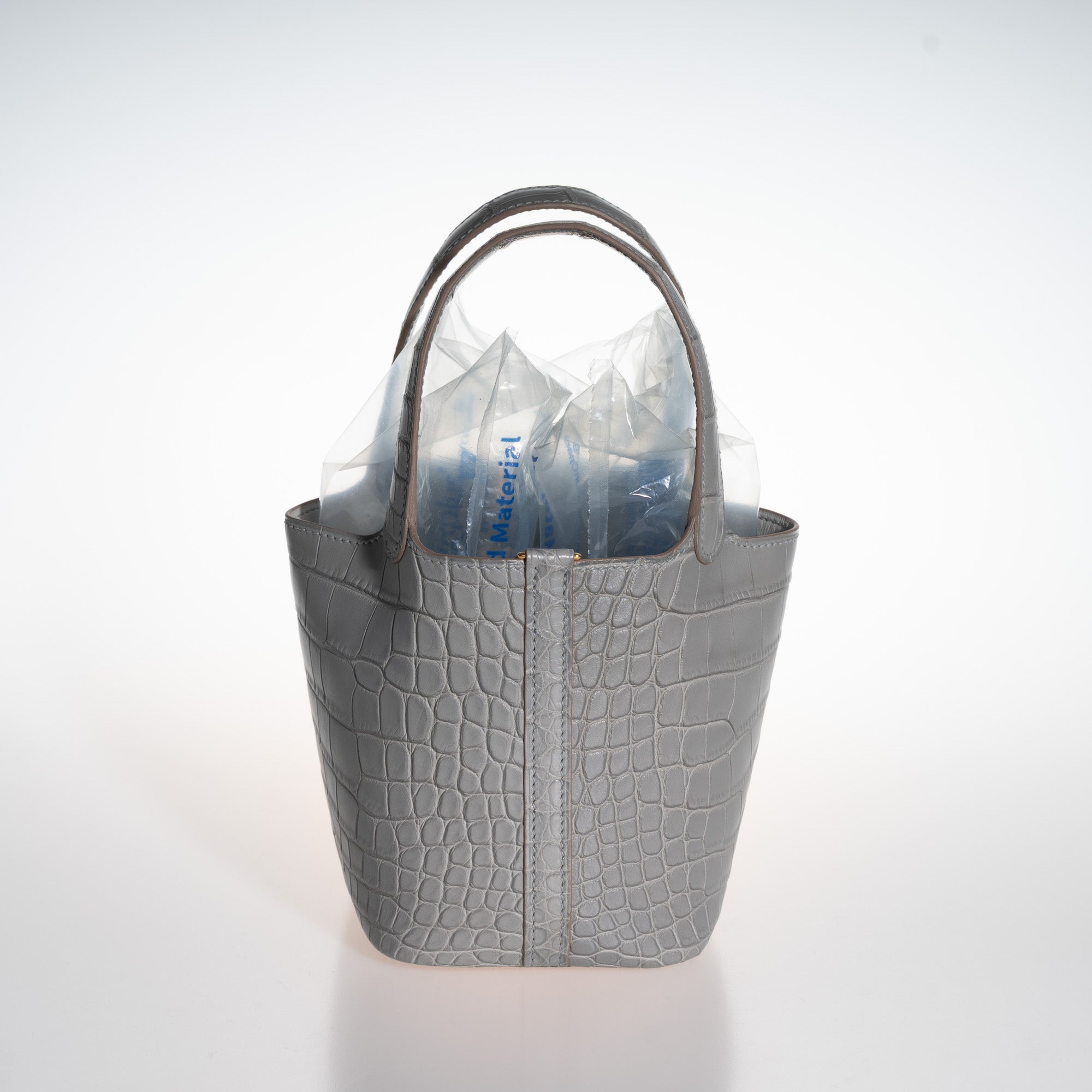 Hermès Micro Picotin Lock 14 Gris Perle Matte Alligator with Gold Hardware