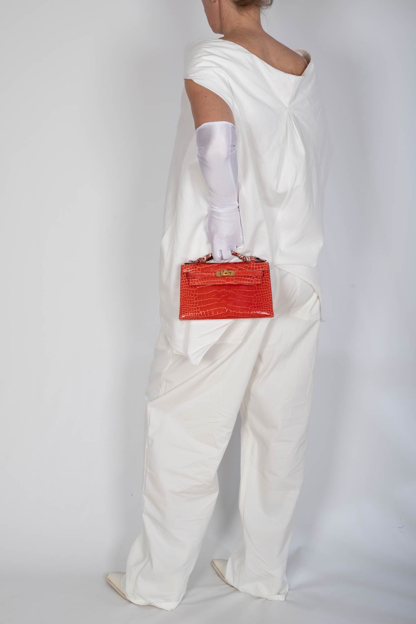 Hermès Kelly Pochette Rouge de Coeur Shiny Alligator Gold Hardware