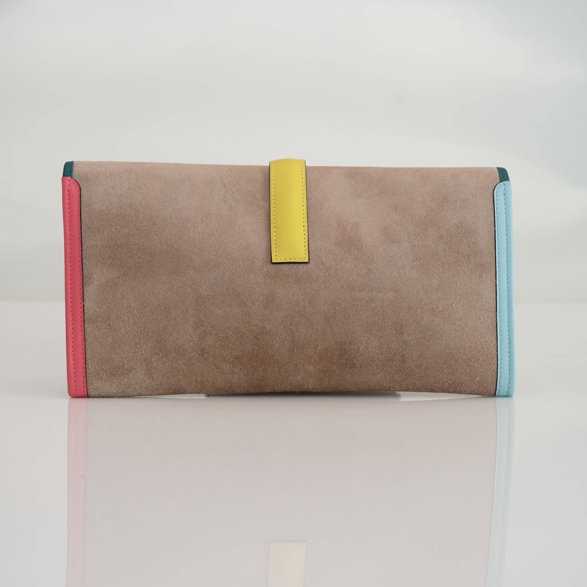 Hermès Jige Elan Clutch 29 Multicolor Doblis Suede Limited Edition