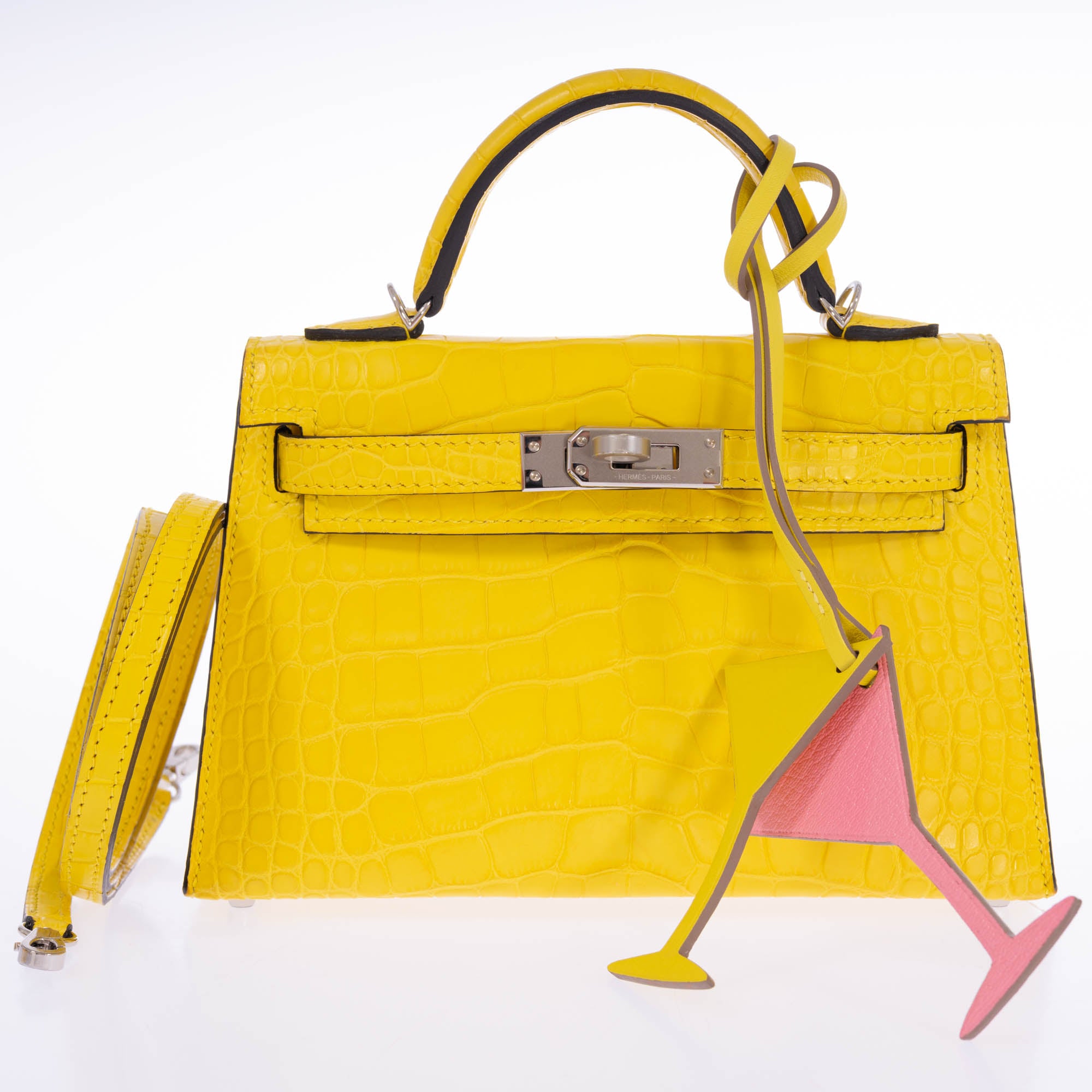 Hermès Kelly 20 Mini II Sellier Mimosa Matte Alligator Palladium Hardware