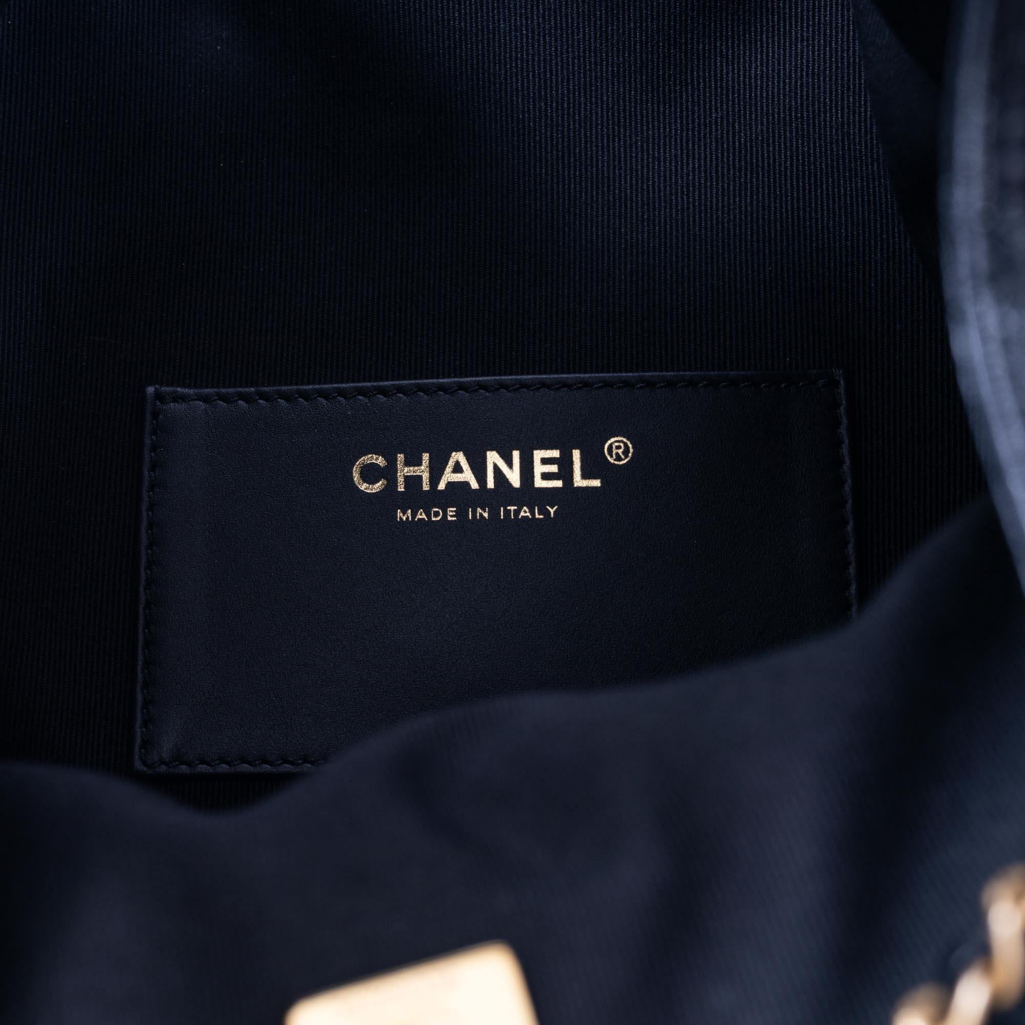 Chanel 25 Medium Handbag Black Shiny Crumpled Calfskin Gold-Tone & Ruthenium-Finish Hardware