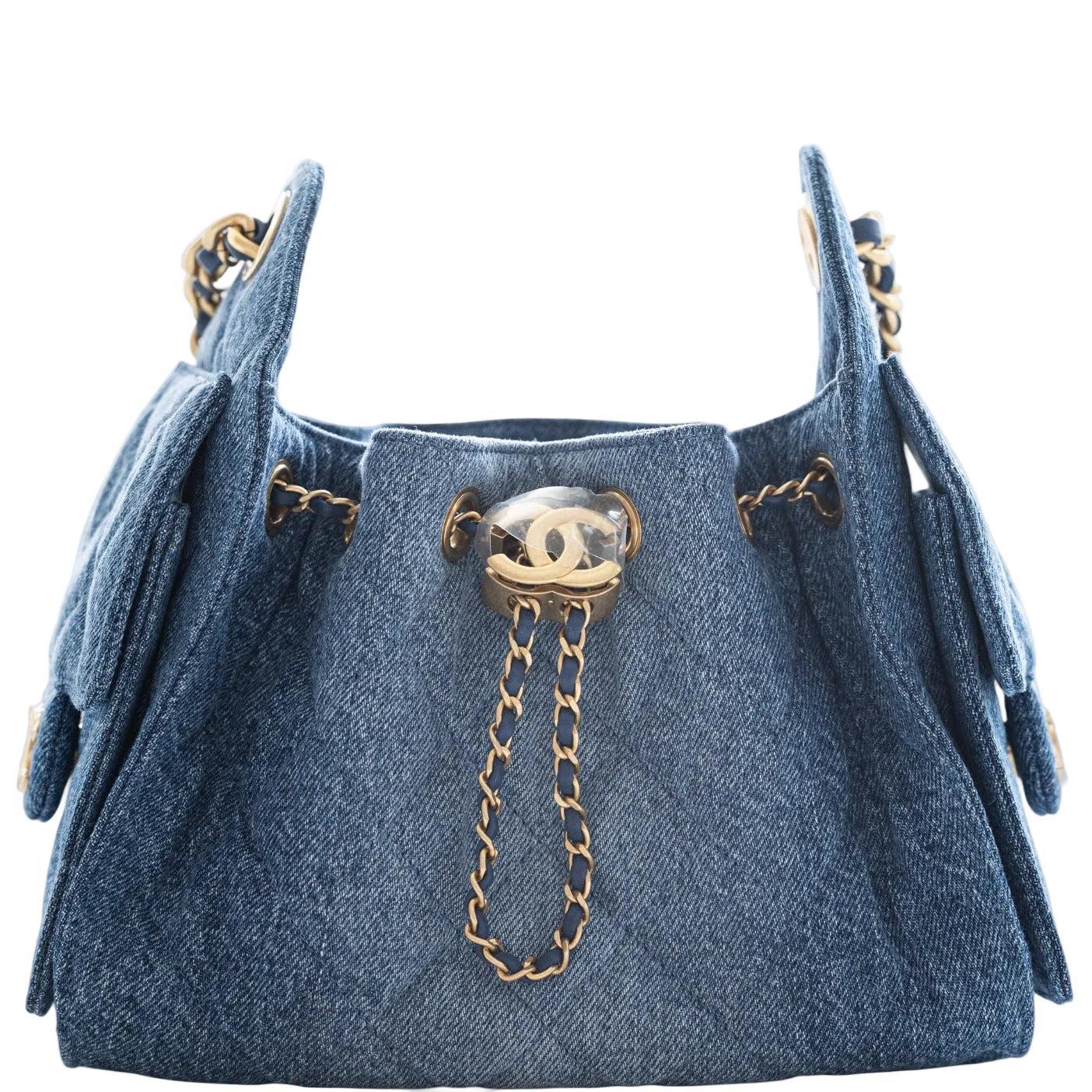 Chanel 25 Mini Washed Denim Blue Gold Hardware