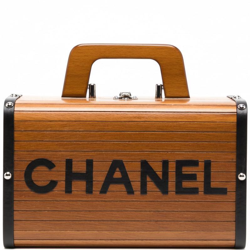Chanel CC Wooden Vanity Bag Silver Hardware