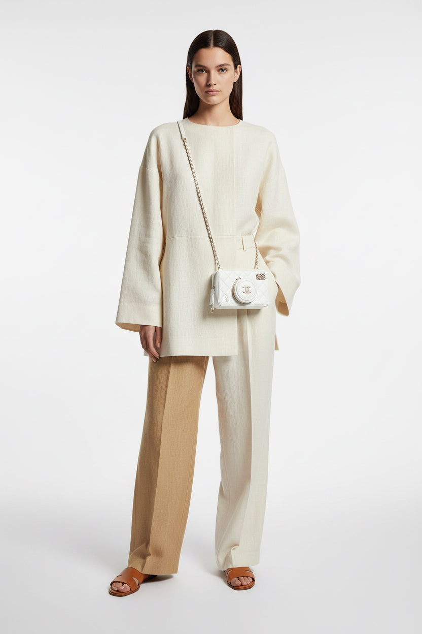 Chanel Camera Bag White Lambskin Gold Hardware Spring-Summer 2024