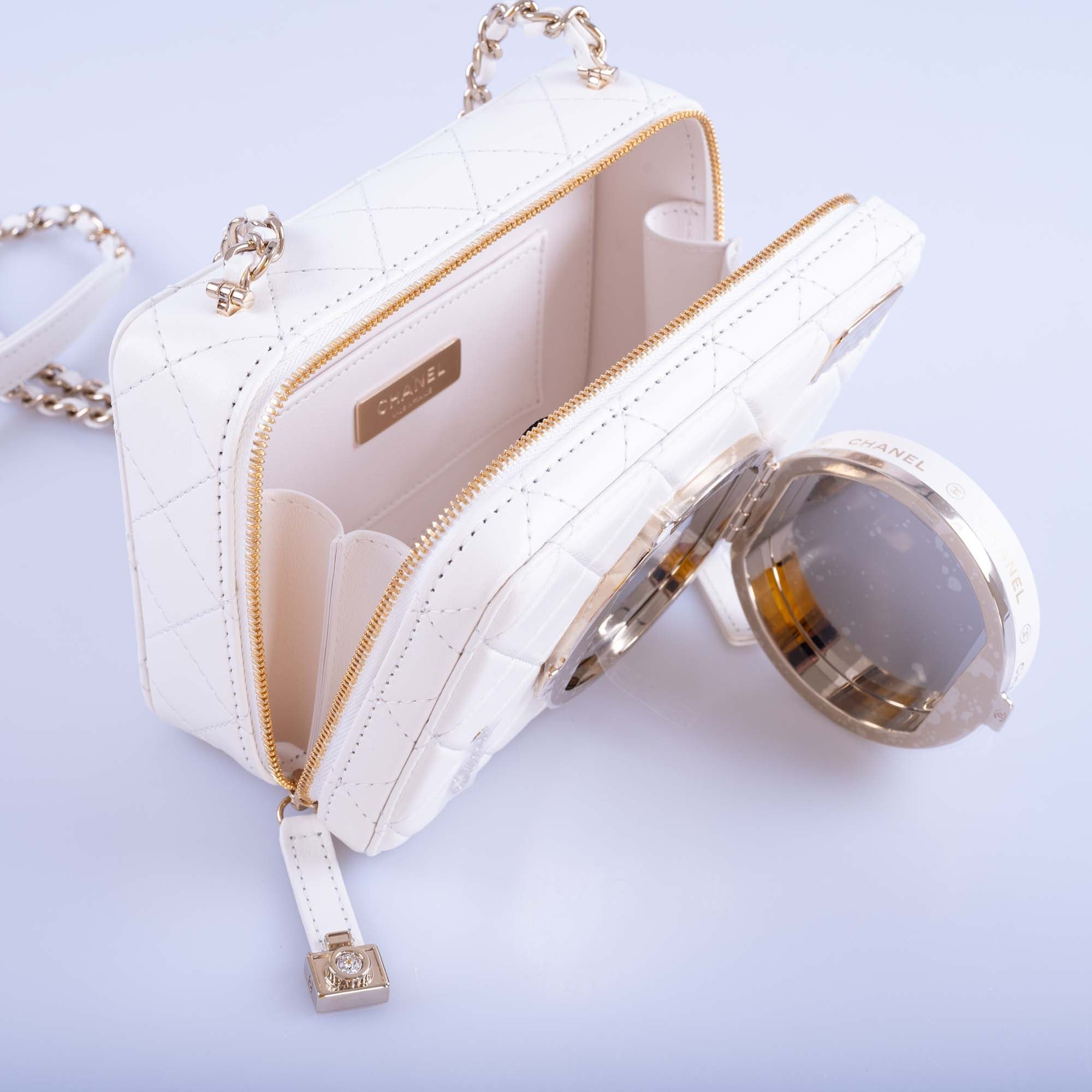 Chanel Camera Bag White Lambskin Gold Hardware Spring-Summer 2024