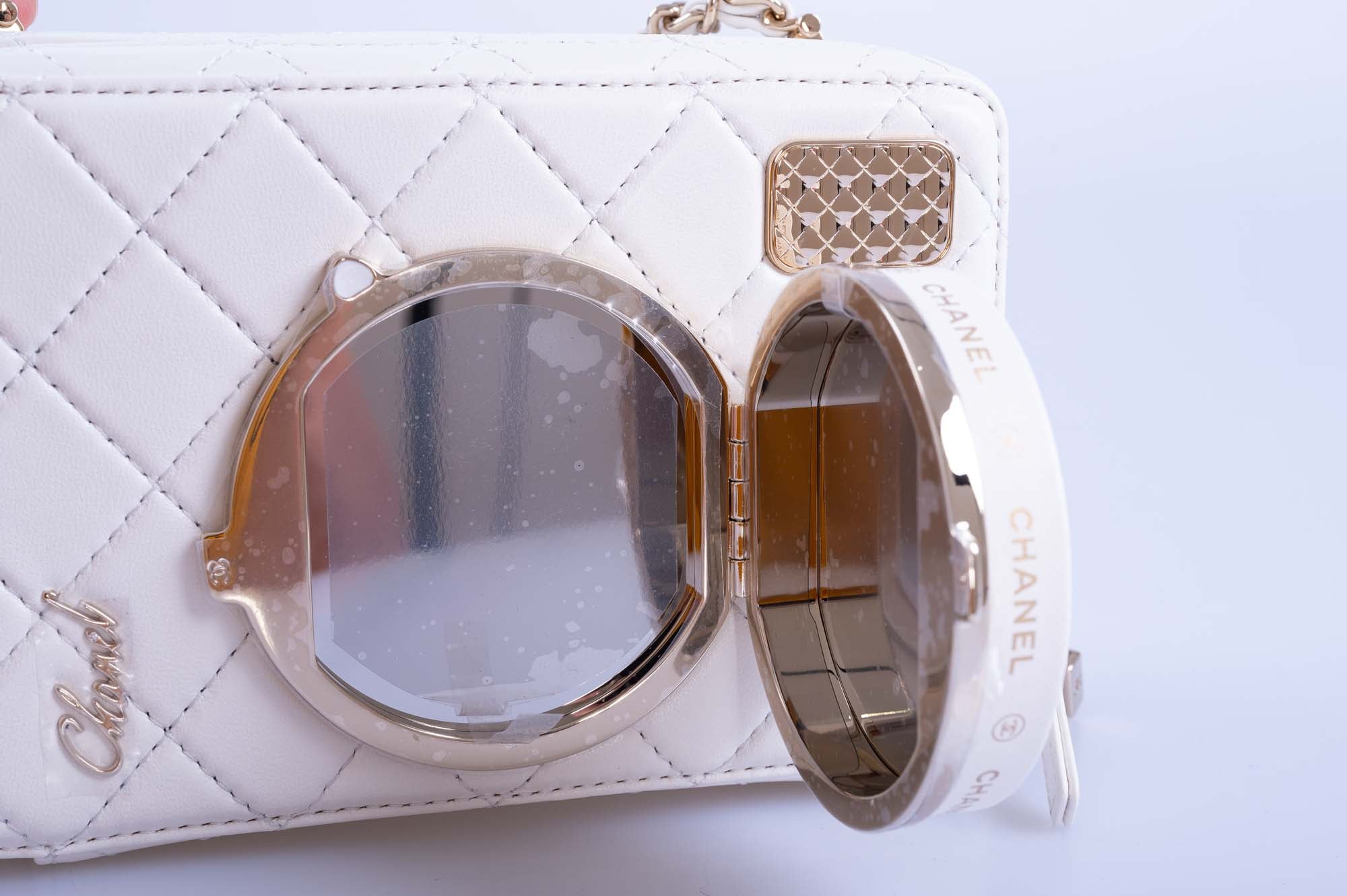 Chanel Camera Bag White Lambskin Gold Hardware Spring-Summer 2024