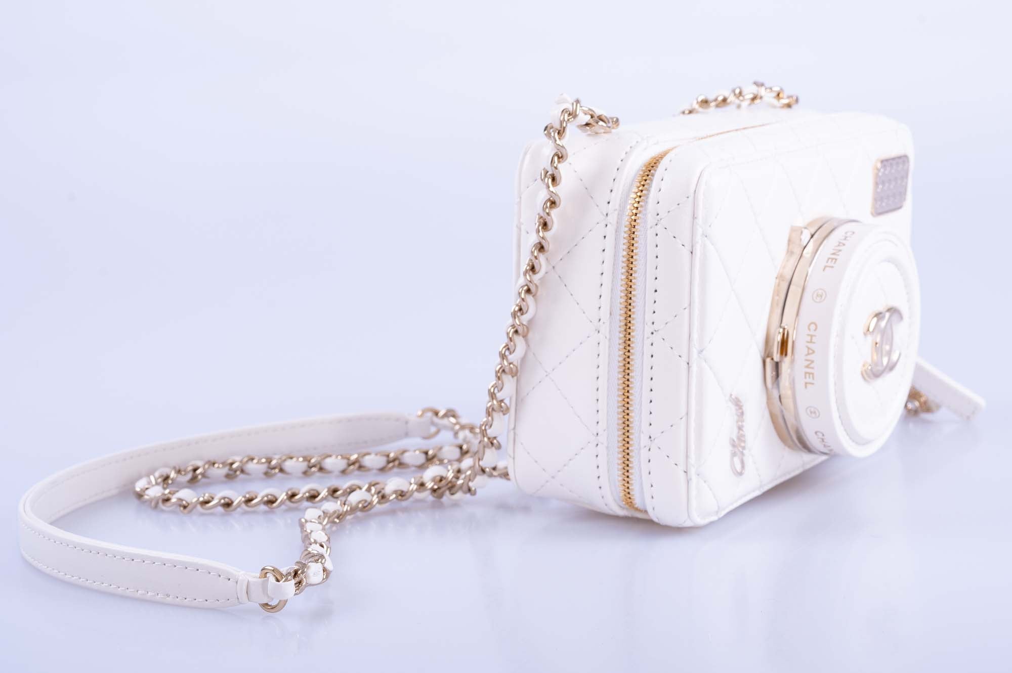 Chanel Camera Bag White Lambskin Gold Hardware Spring-Summer 2024