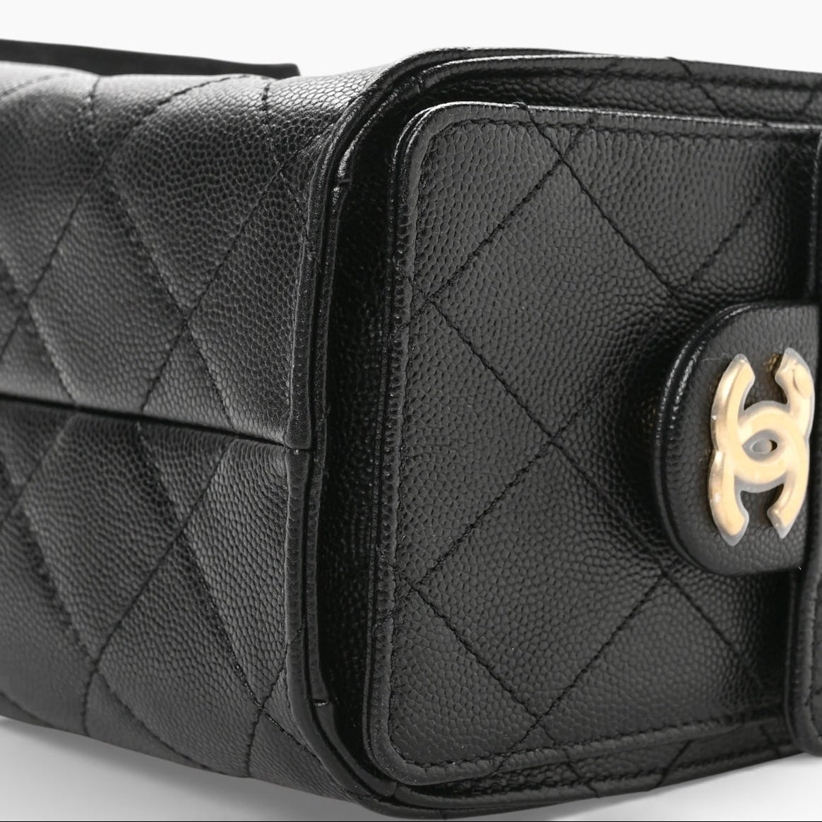 Chanel Caviar Quilted Mini 25 Handbag Black Gold Hardware