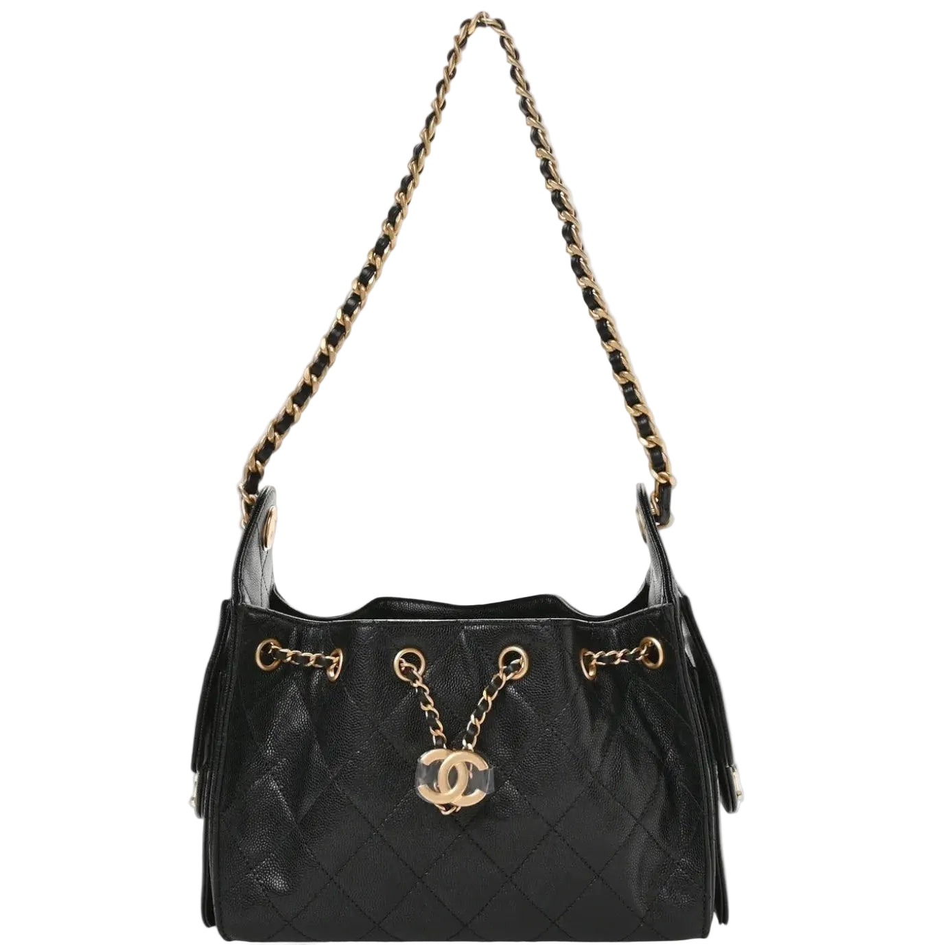 Chanel Caviar Quilted Mini 25 Handbag Black Gold Hardware