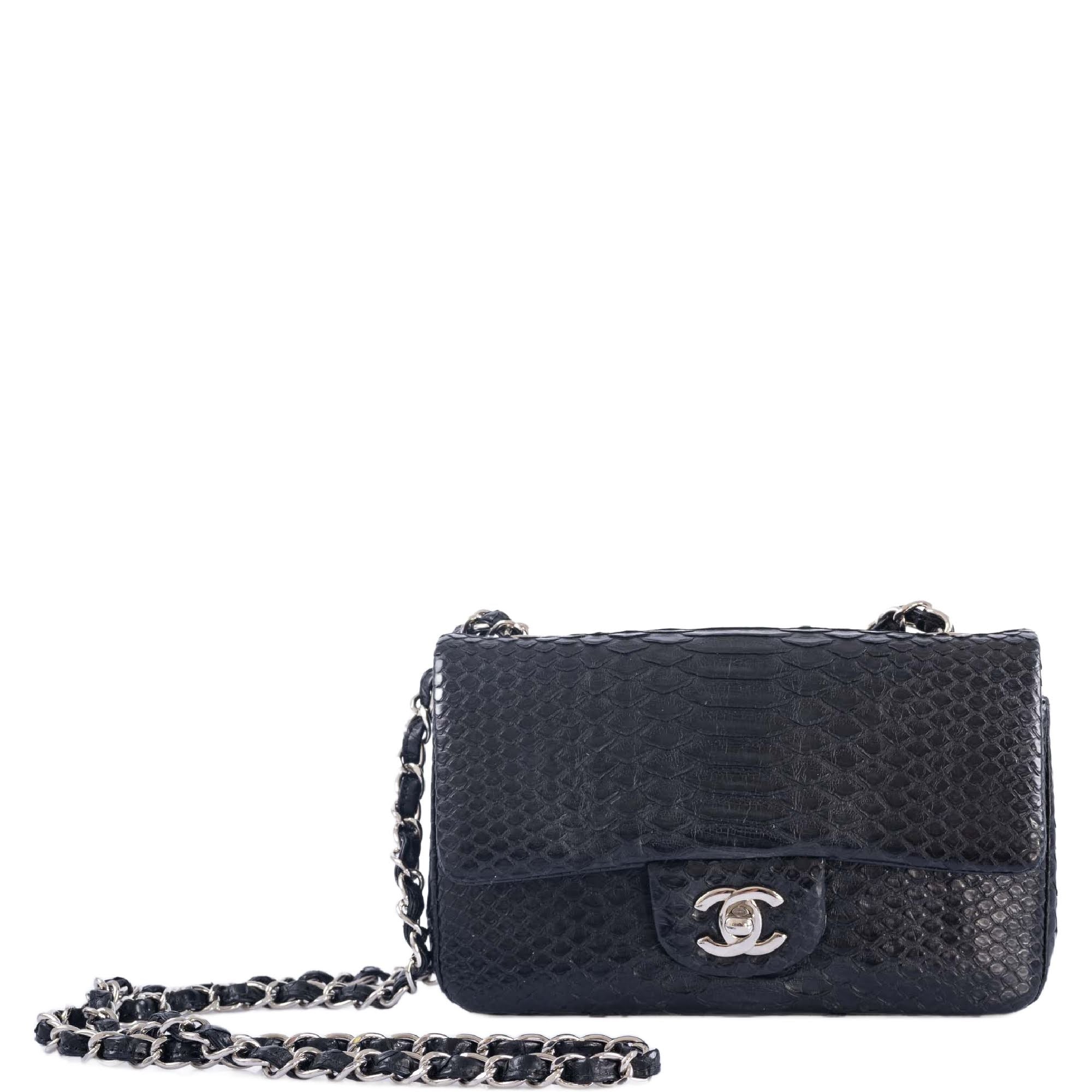 Chanel black hot sale python bag