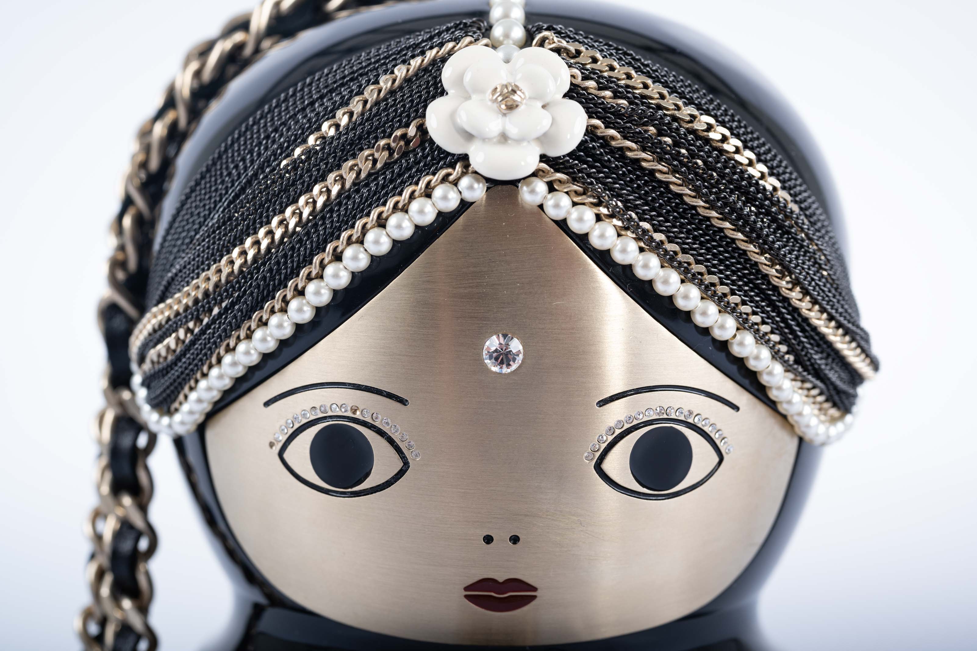 Chanel Paris-Bombay Métiers d'Art Matryoshka Doll Minaudière Black Resin Gold Hardware 2012