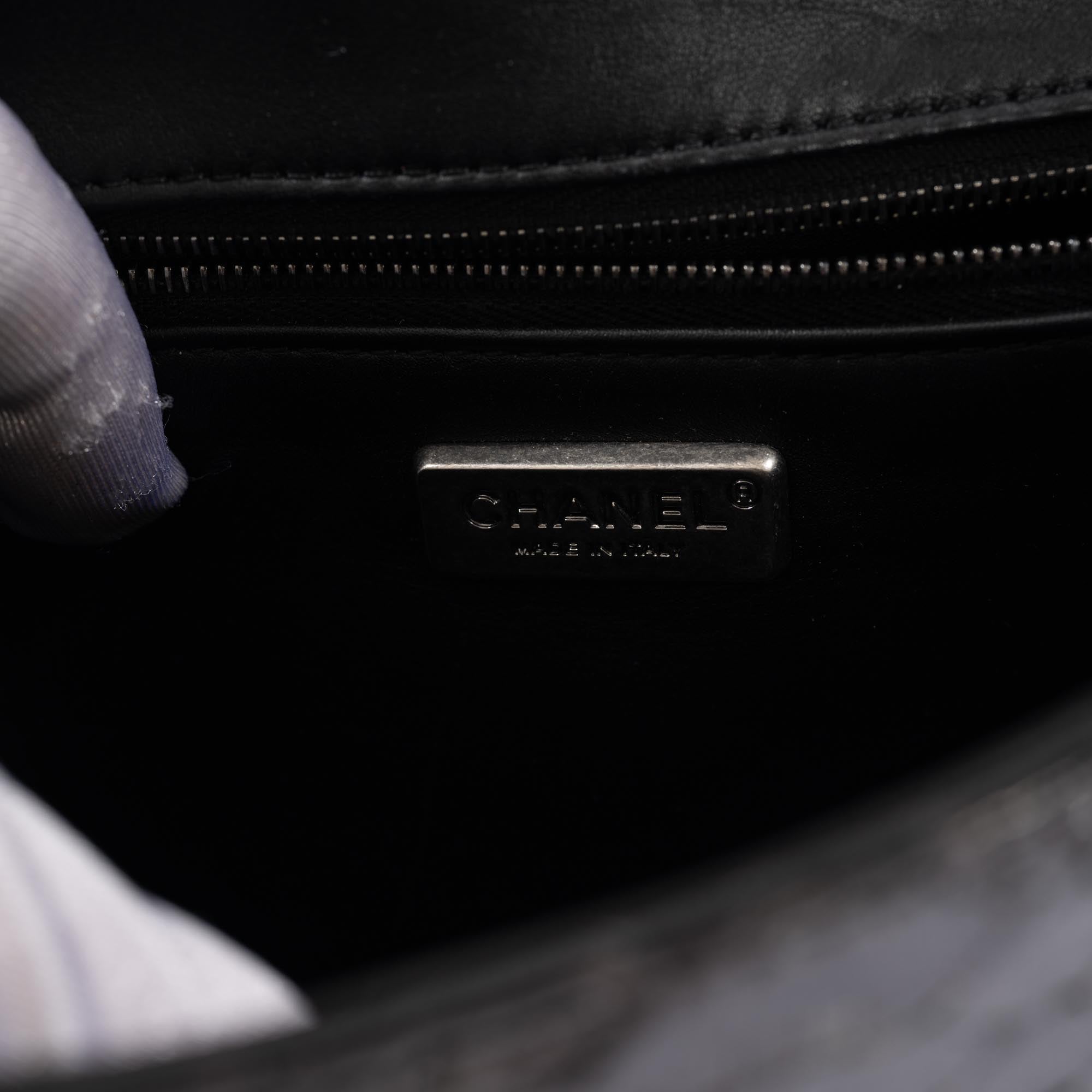 Chanel Python Rock The Corner Flap Bag Grey Metallic with Gunmetal Hardware