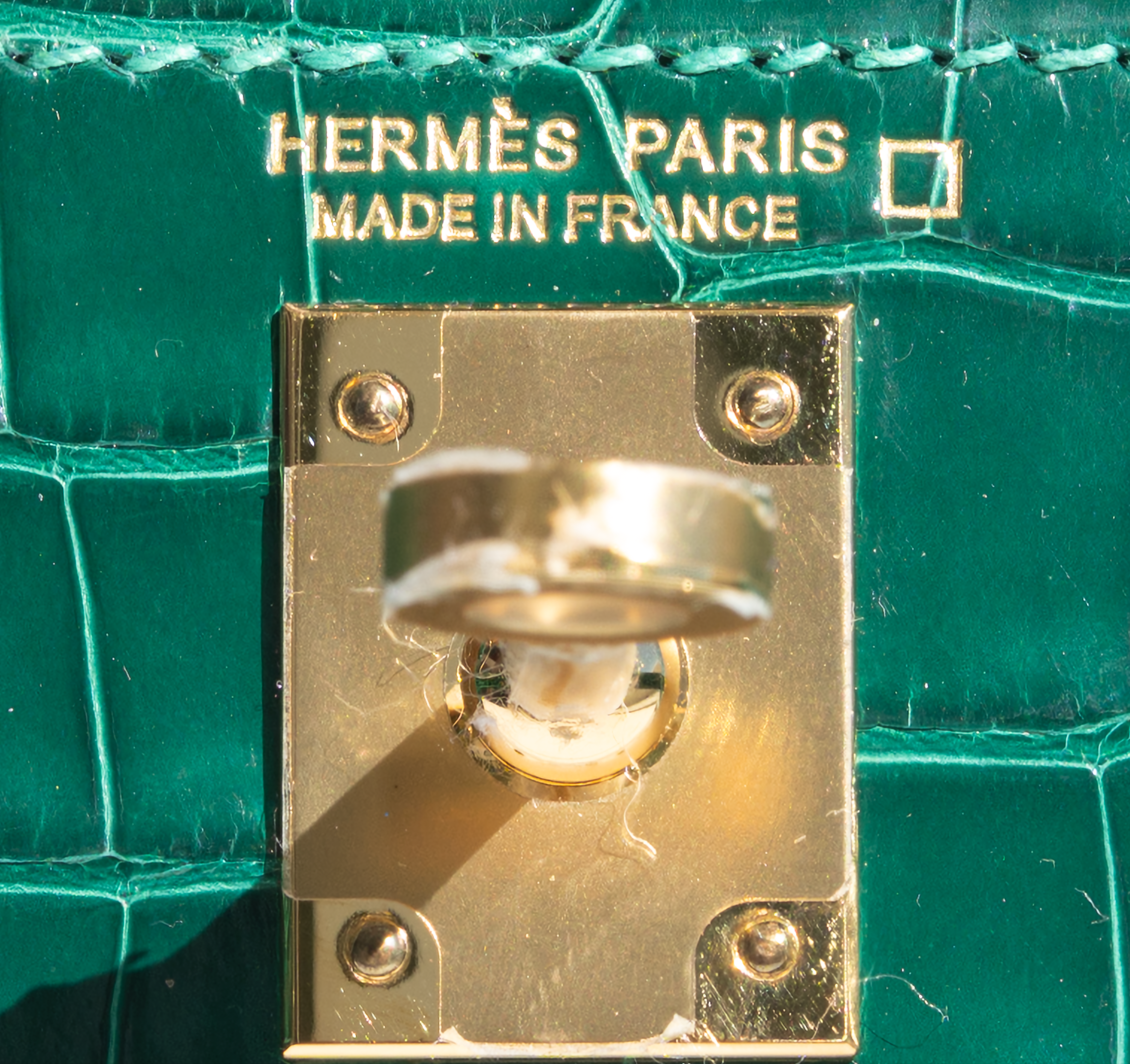 Hermès Mini Kelly II Sellier Vert Émeraude Shiny Alligator Gold Hardware