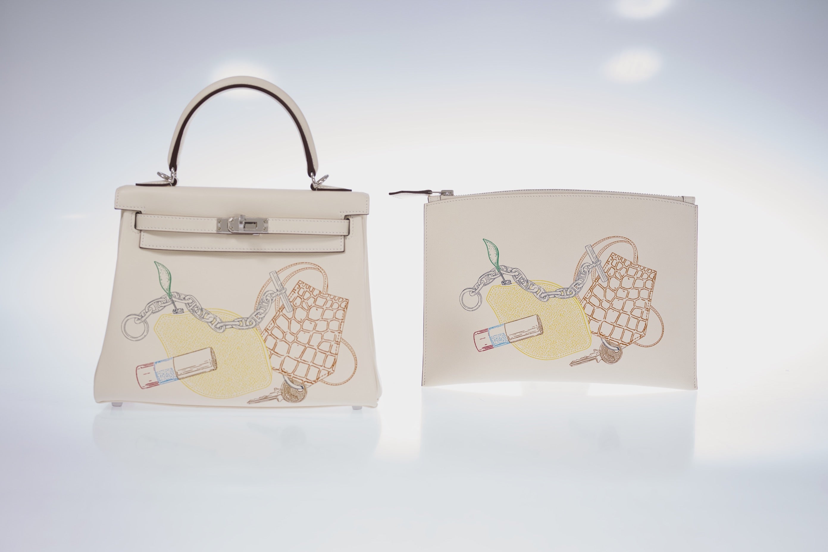 Hermès Pochette Bazar In and Out PM Clutch Nata Swift Leather