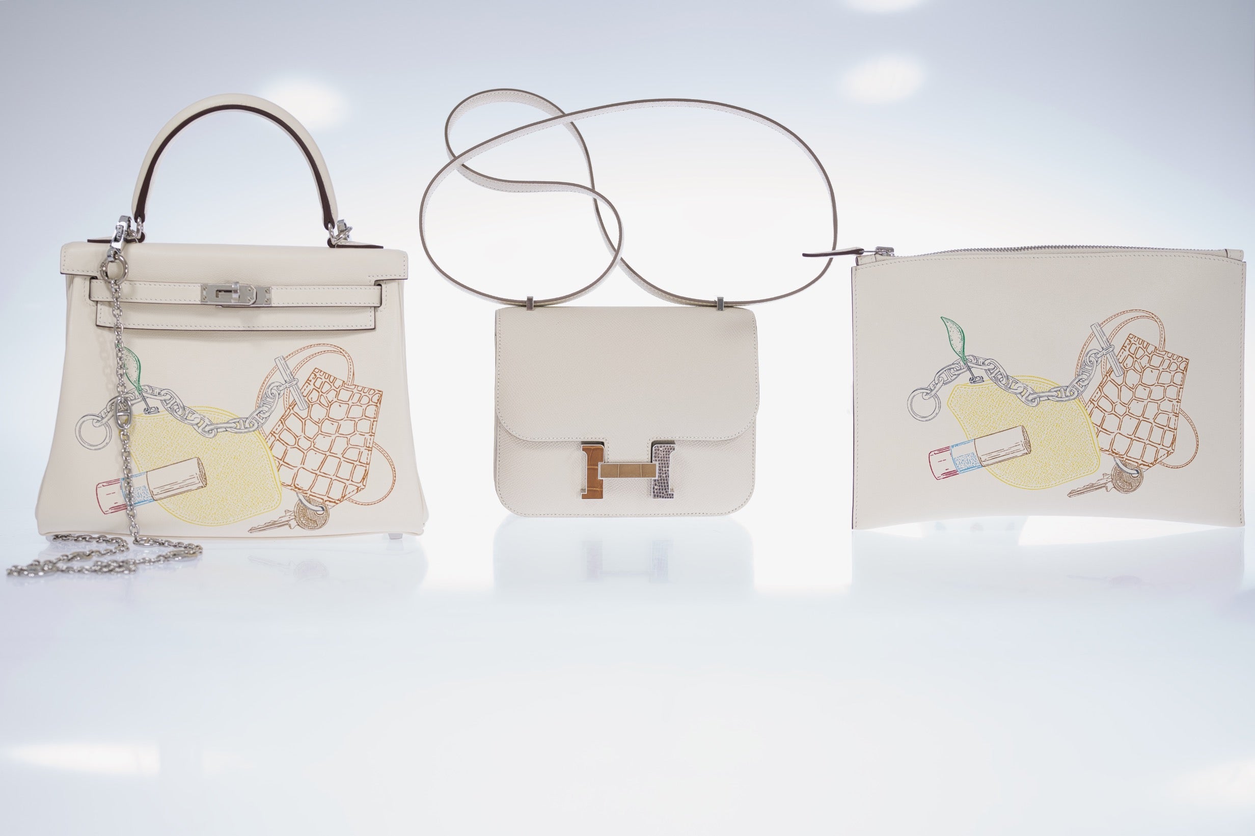 Hermès Pochette Bazar In and Out PM Clutch Nata Swift Leather