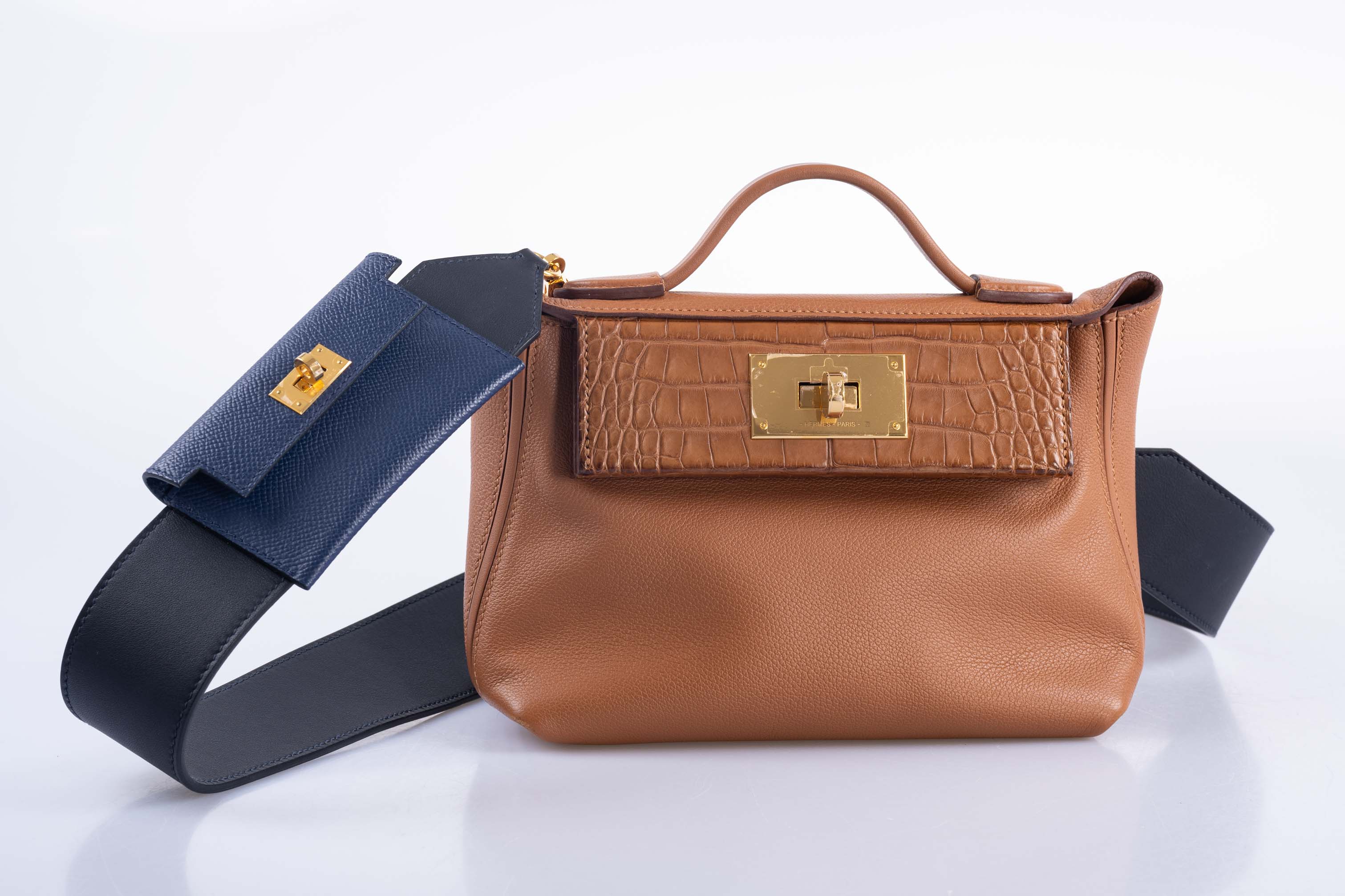 Hermès 24/24 21 Touch Gold Togo and Matte Alligator with Gold Hardware