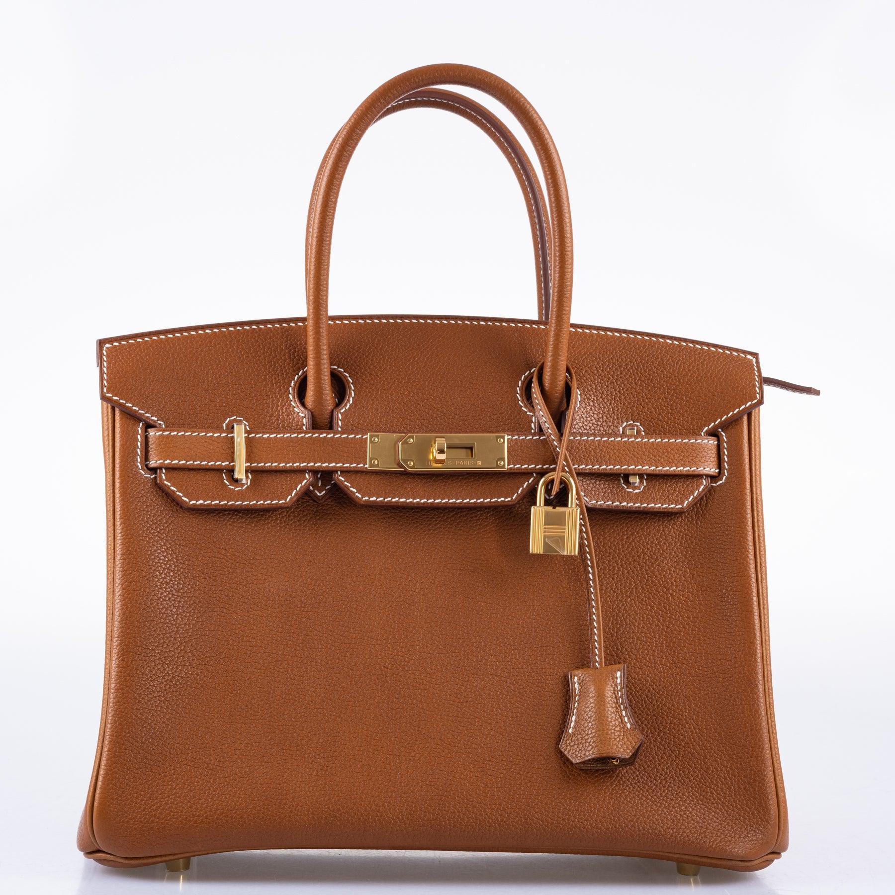 Hermès 3 in 1 Birkin 30 Fauve Barenia Faubourg and Toile Gold Hardware