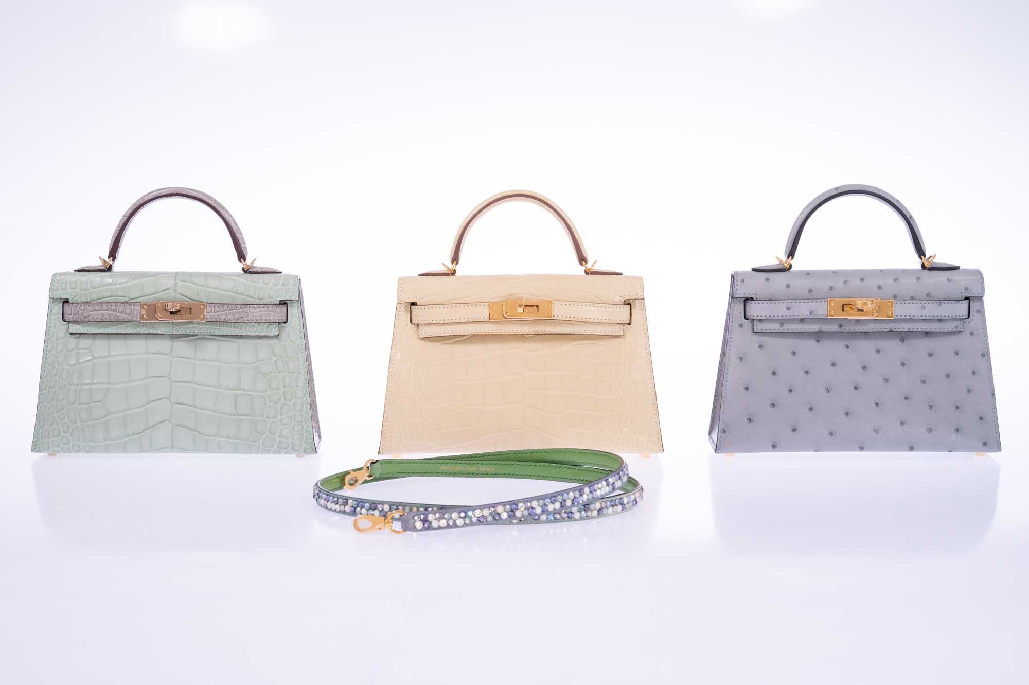 Hermès 85cm Cross Body Strap with Custom Swarovski