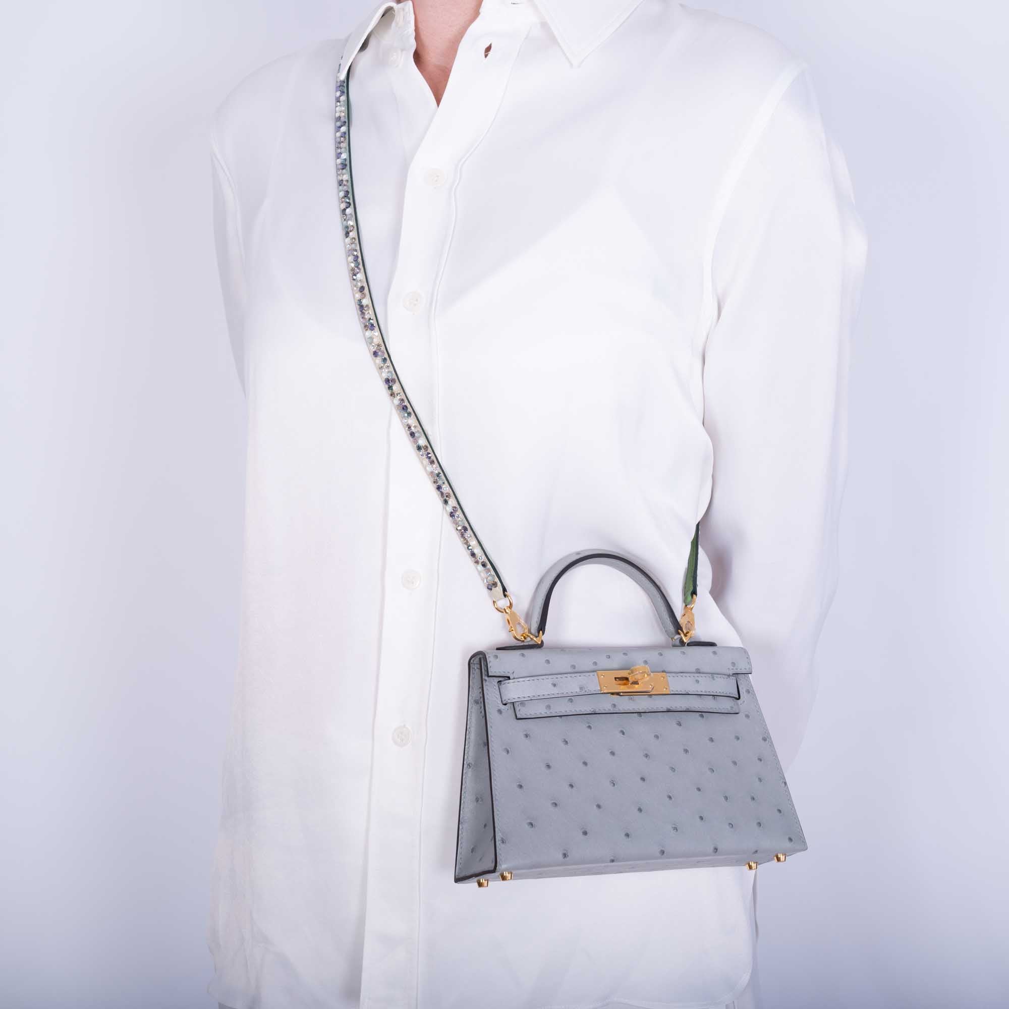 Hermès 85cm Cross Body Strap with Custom Swarovski