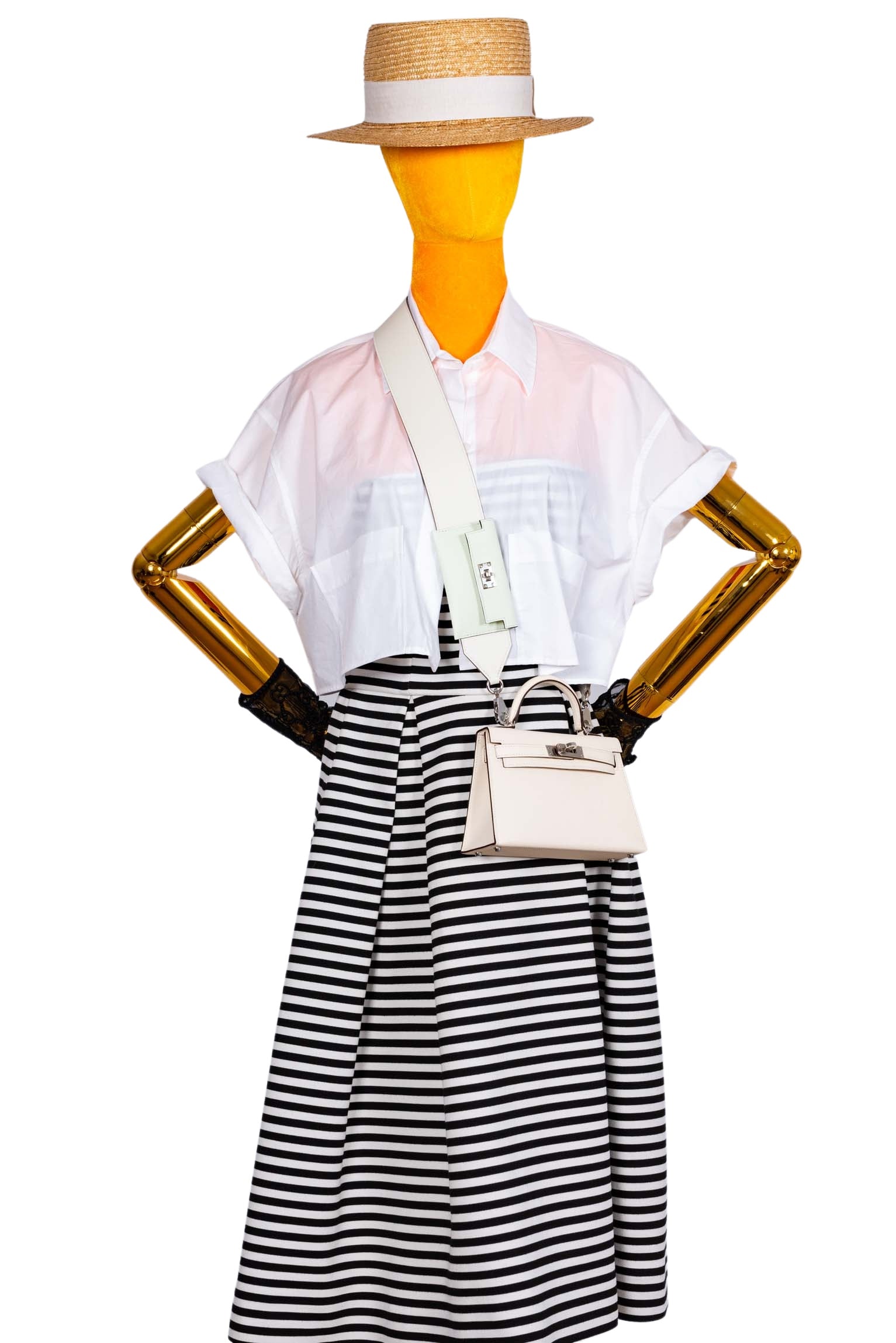 Hermès Bandouliere Kelly Pochette Shoulder Strap Vert Fizz Swift and Mushroom Epsom Palladium hardware