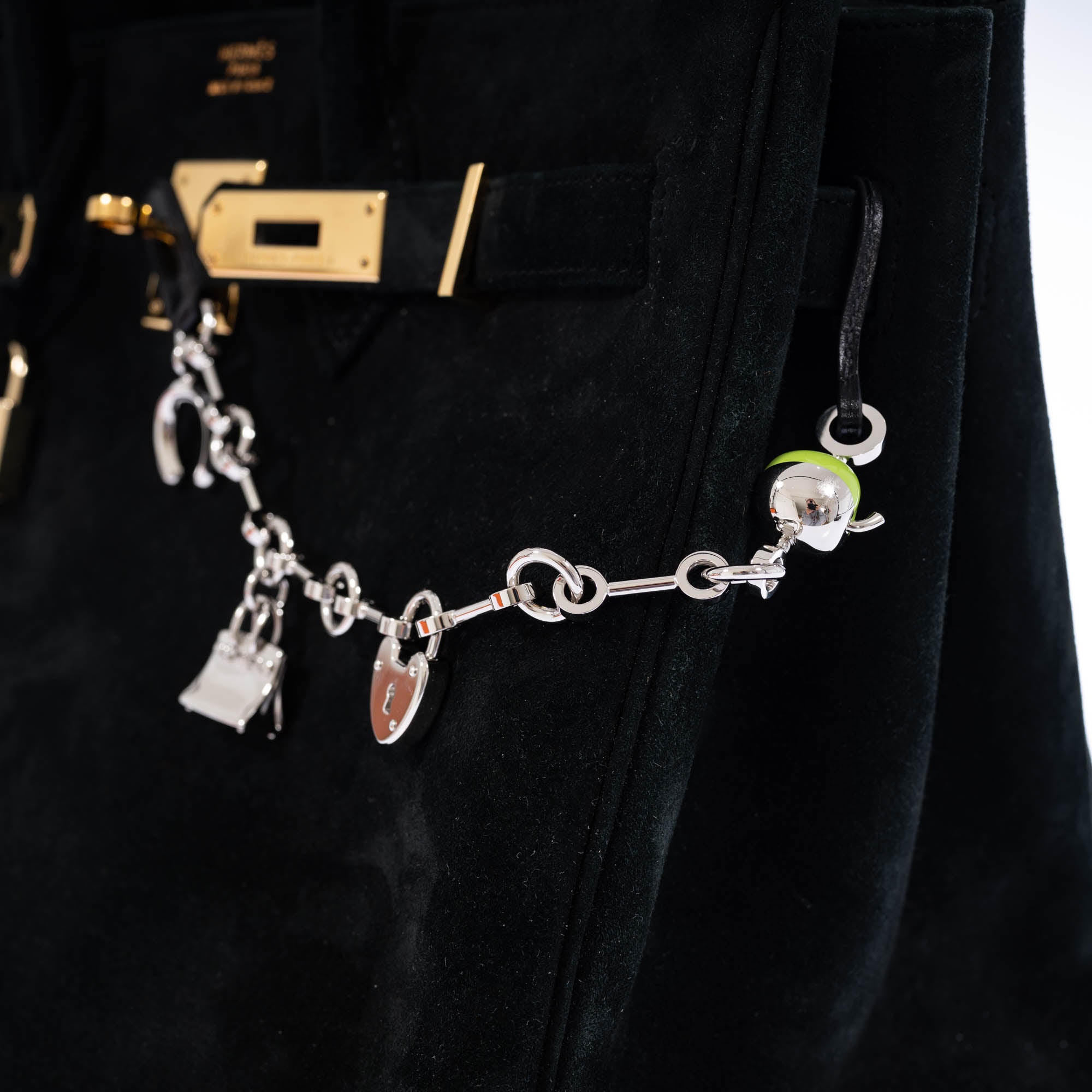 Hermès Bijou de Birkin Charm Noir Leather Palladium Hardware