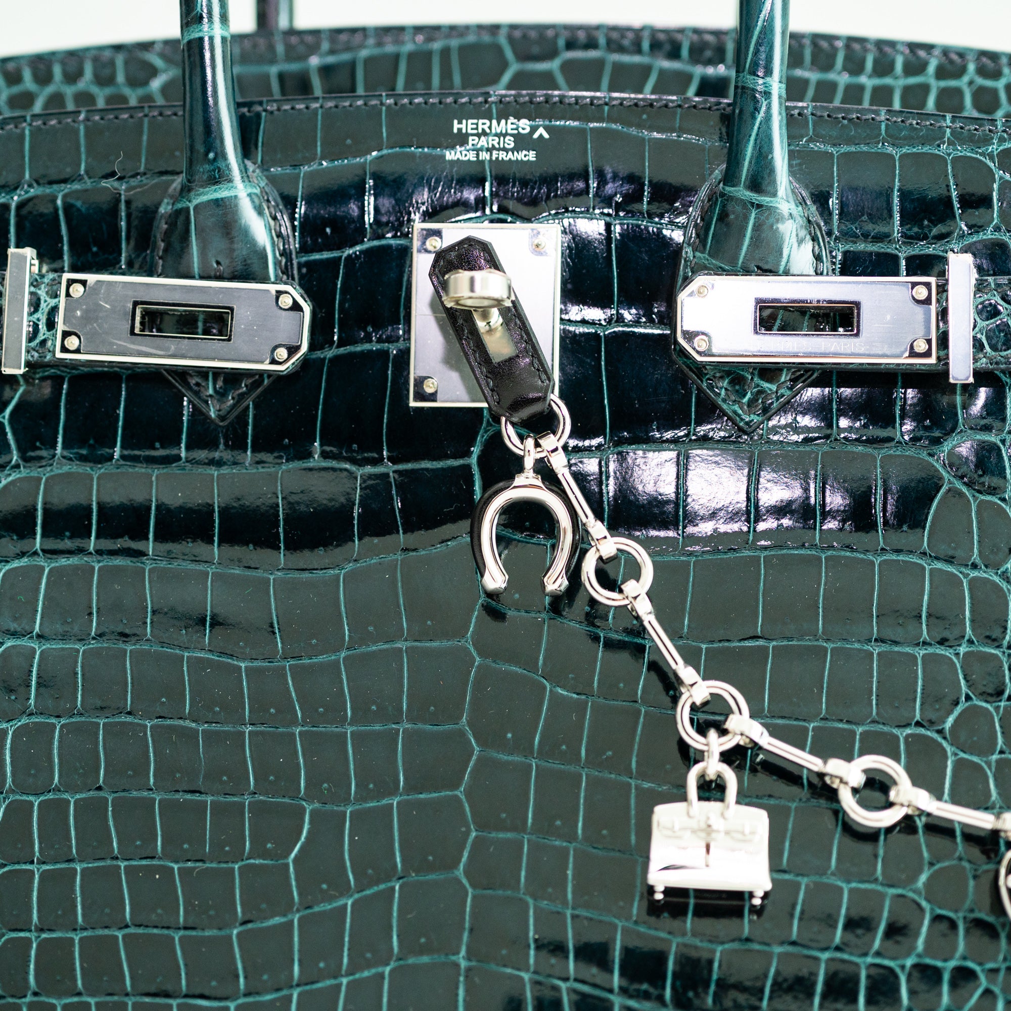 Hermès Bijou de Birkin Charm Noir Leather Palladium Hardware