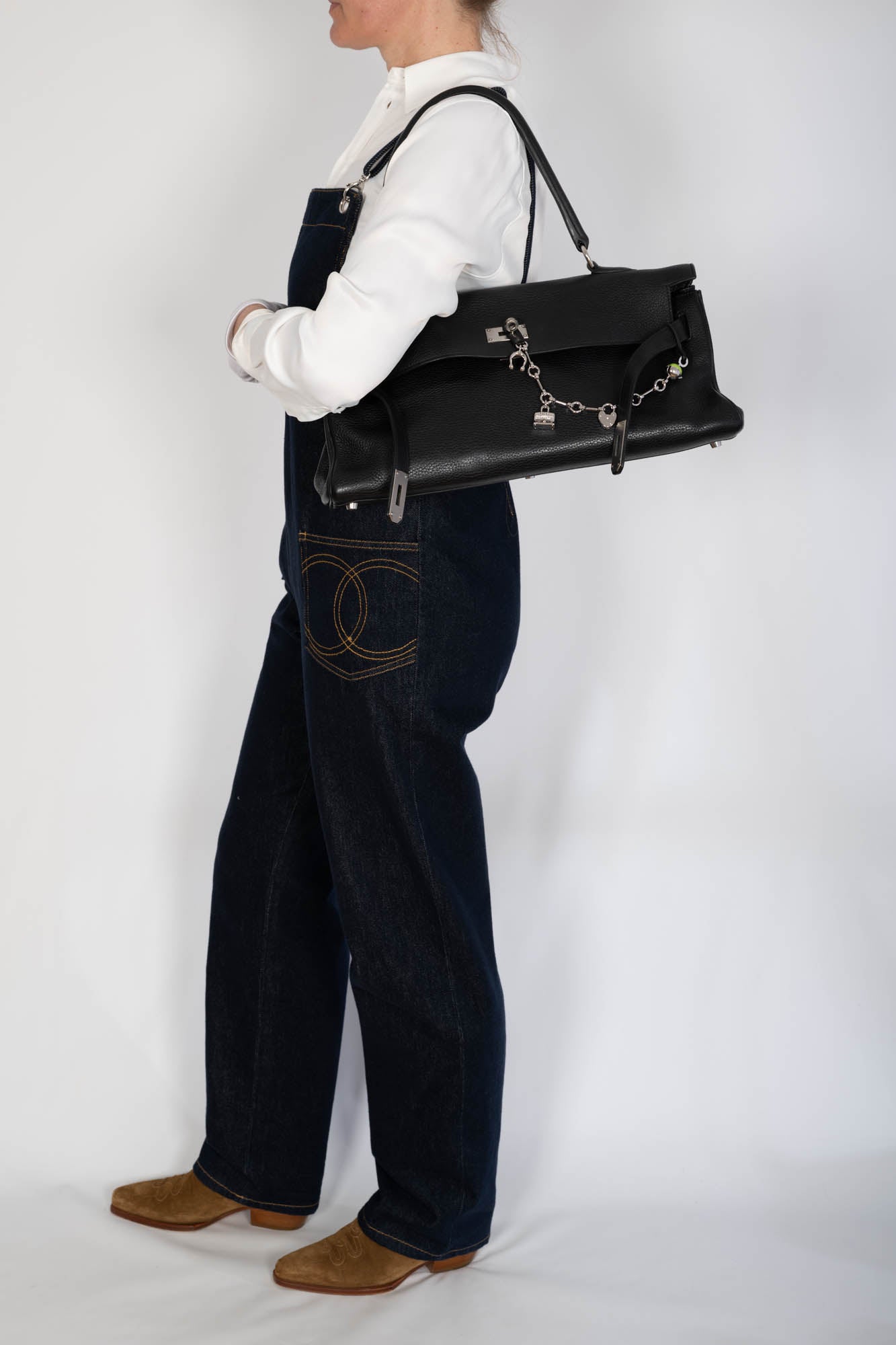 Hermès Bijou de Birkin Charm Noir Leather Palladium Hardware