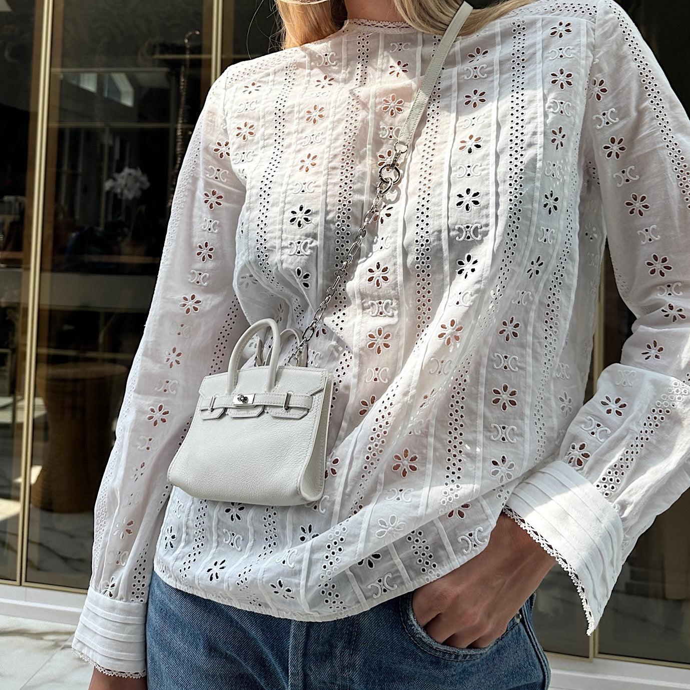 Hermès Birkin 15 Micro White Swift Palladium Hardware