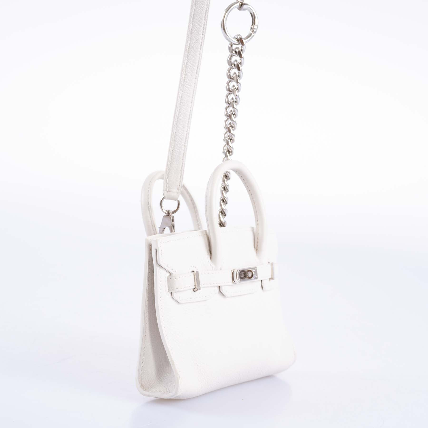 Hermès Birkin 15 Micro White Swift Palladium Hardware