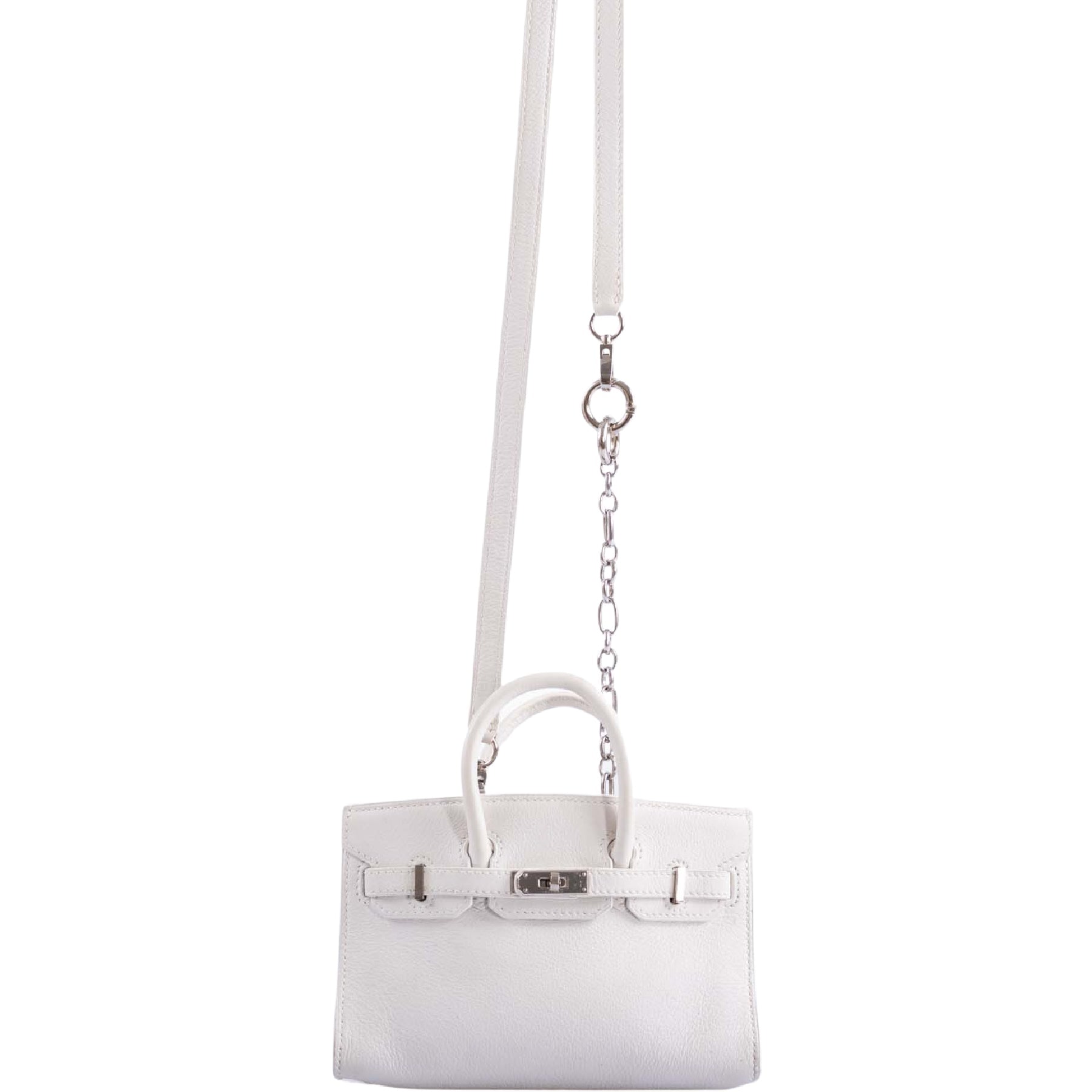 Hermès Birkin 15 Micro White Swift with Palladium Hardware