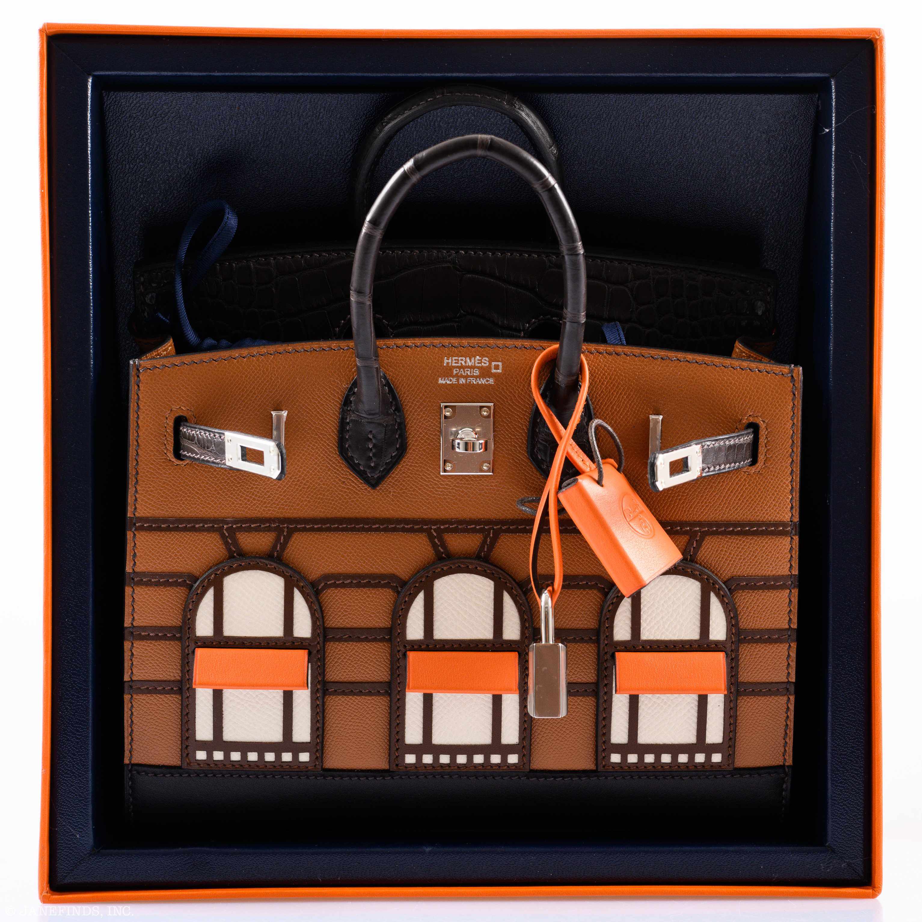 Hermès Birkin 20 Faubourg "Day" Sellier Gold Madame, Ebène Matte Alligator, Sombrero, Swift & Epsom with Palladium Hardware