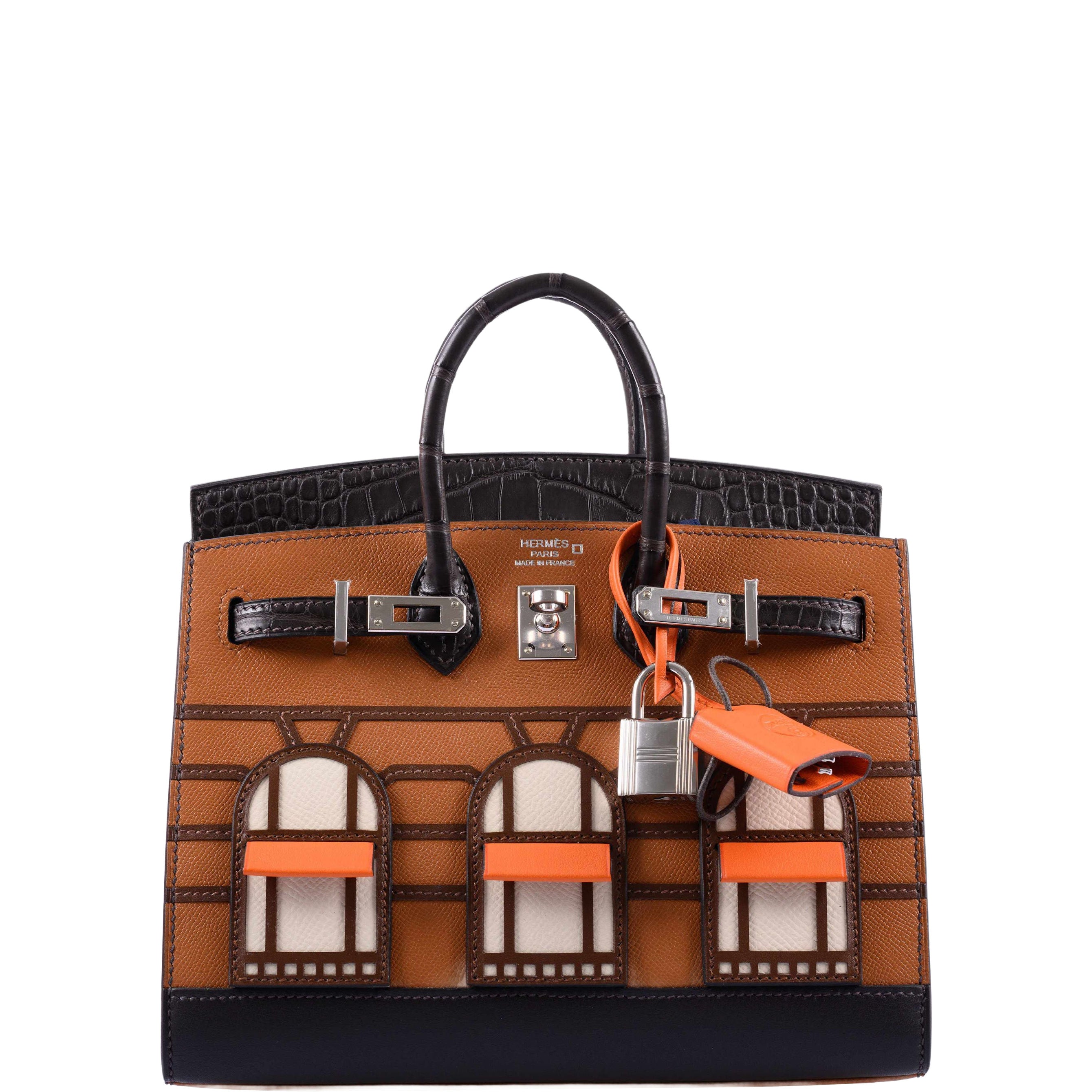 Hermès Birkin 20 Faubourg "Day" Sellier Gold Madame, Ebène Matte Alligator, Sombrero, Swift & Epsom with Palladium Hardware