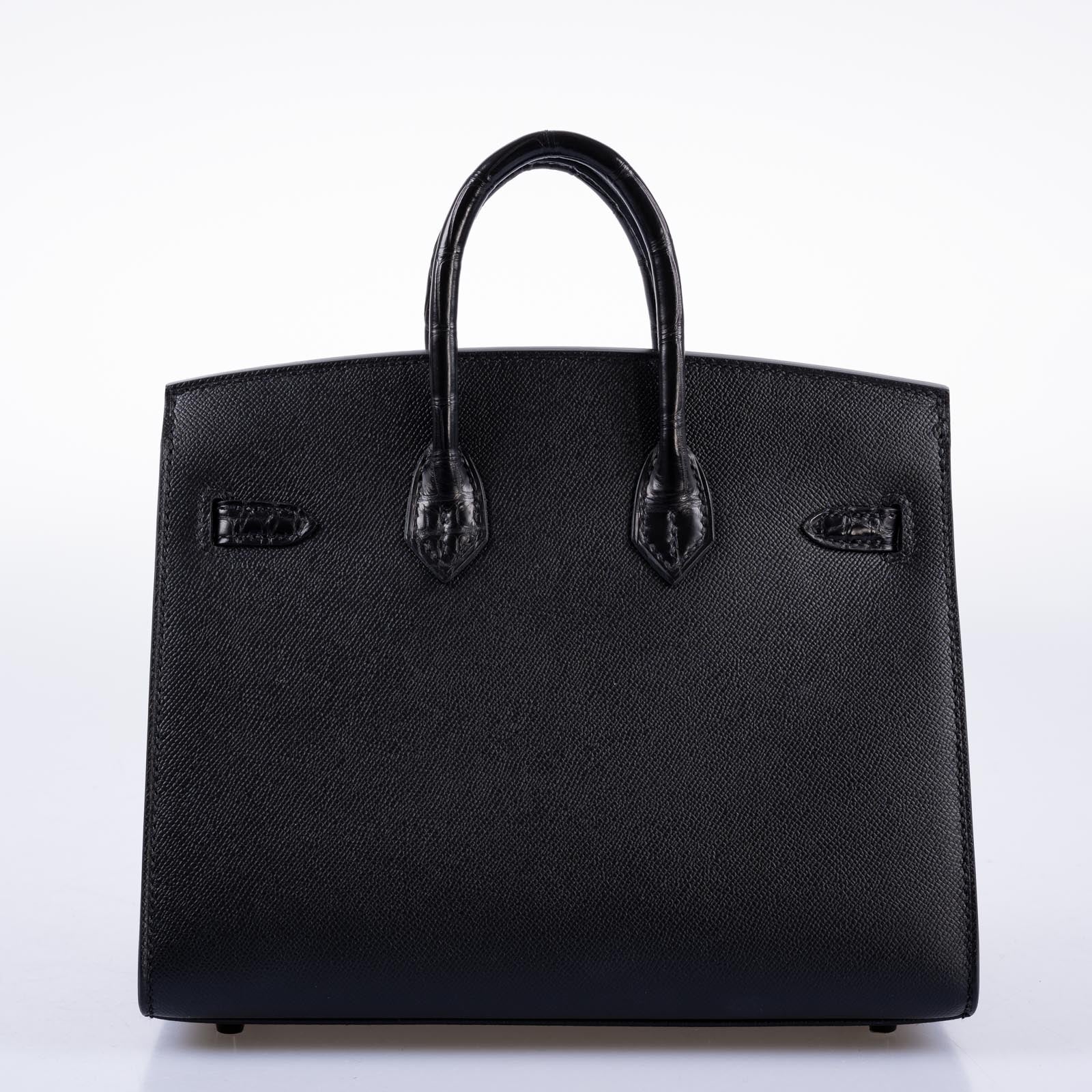Hermès Birkin 20 Faubourg Sellier Black Matte Alligator, Black Madame, Swift, Sombrero, Orange H Swift Jaune Swift Black Matte Hardware