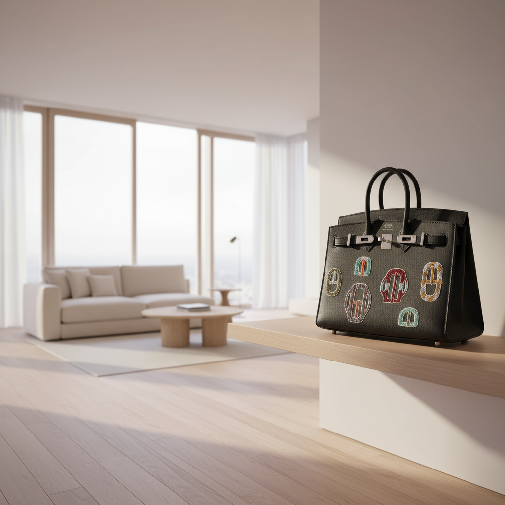 Hermès Birkin 20 Sellier Bouclerie Moderne Black Chèvre Palladium Hardware