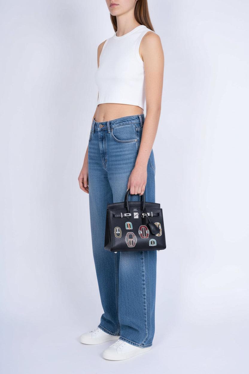 Hermès Birkin 20 Sellier Bouclerie Moderne Black Chèvre Palladium Hardware