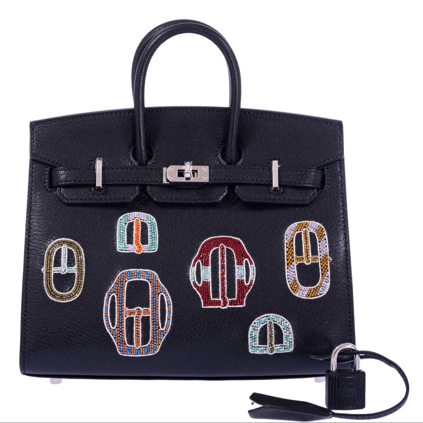 Hermès Birkin 20 Sellier Bouclerie Moderne Black Chèvre Palladium Hardware