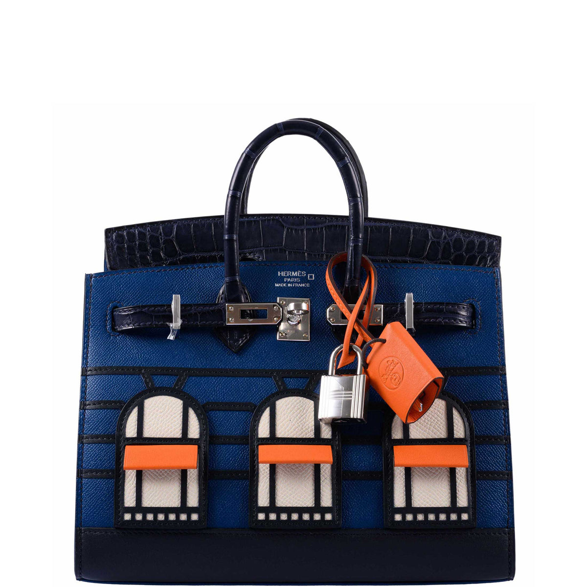 Hermès Birkin 20 Sellier Faubourg Blue Madame, Crocodile, Epsom