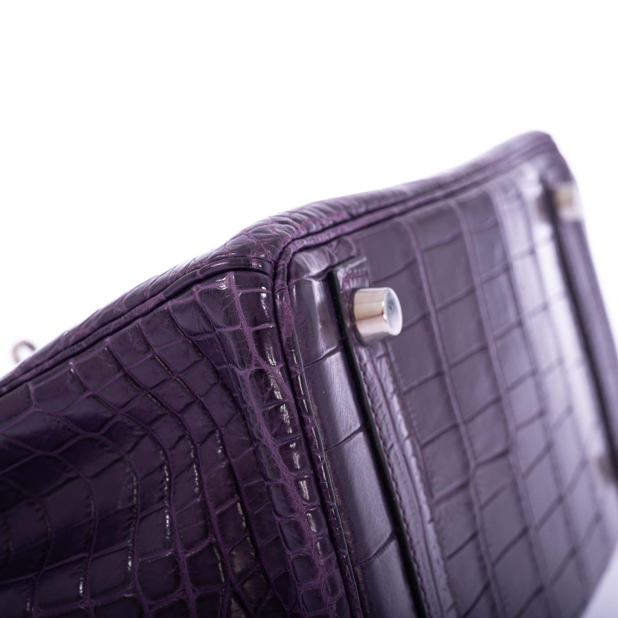 Hermès Birkin 25 Amethyst Matte Alligator Palladium Hardware