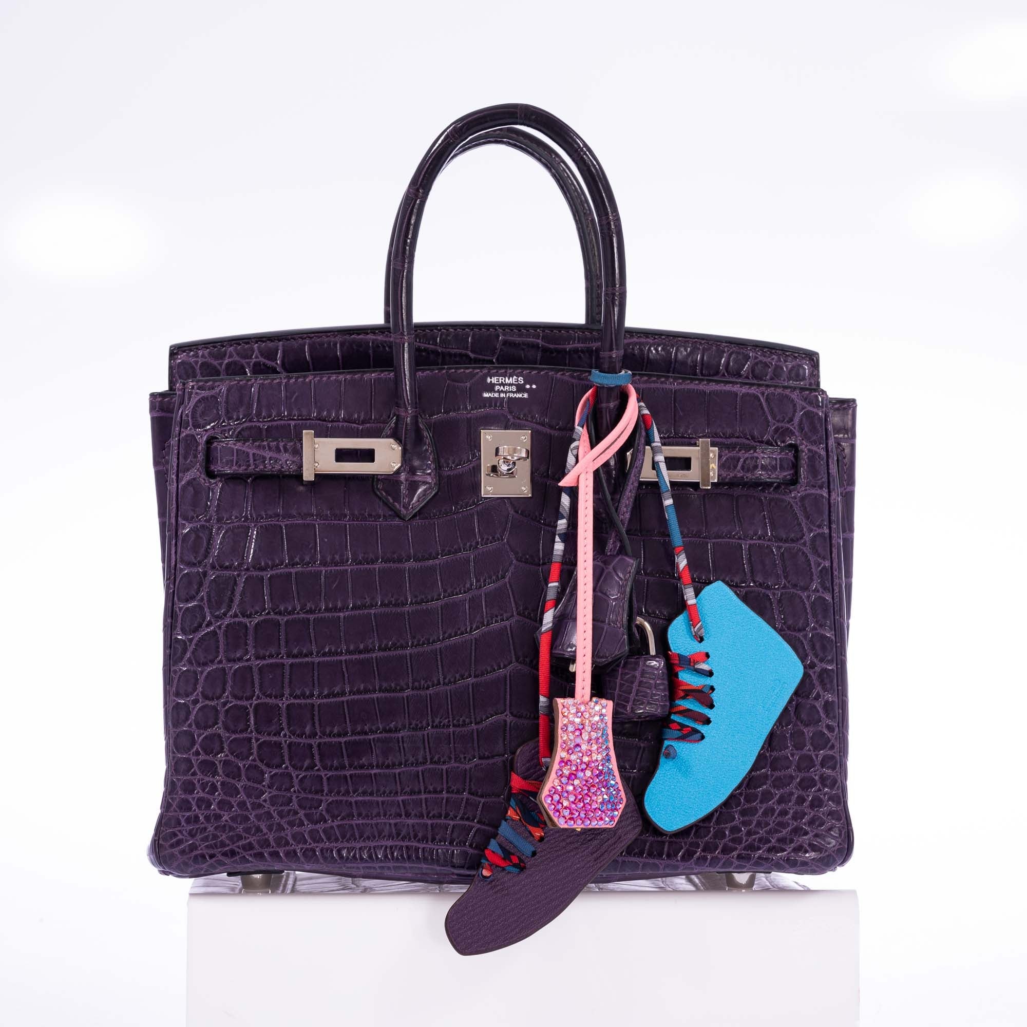 Hermès Birkin 25 Amethyst Matte Alligator Palladium Hardware