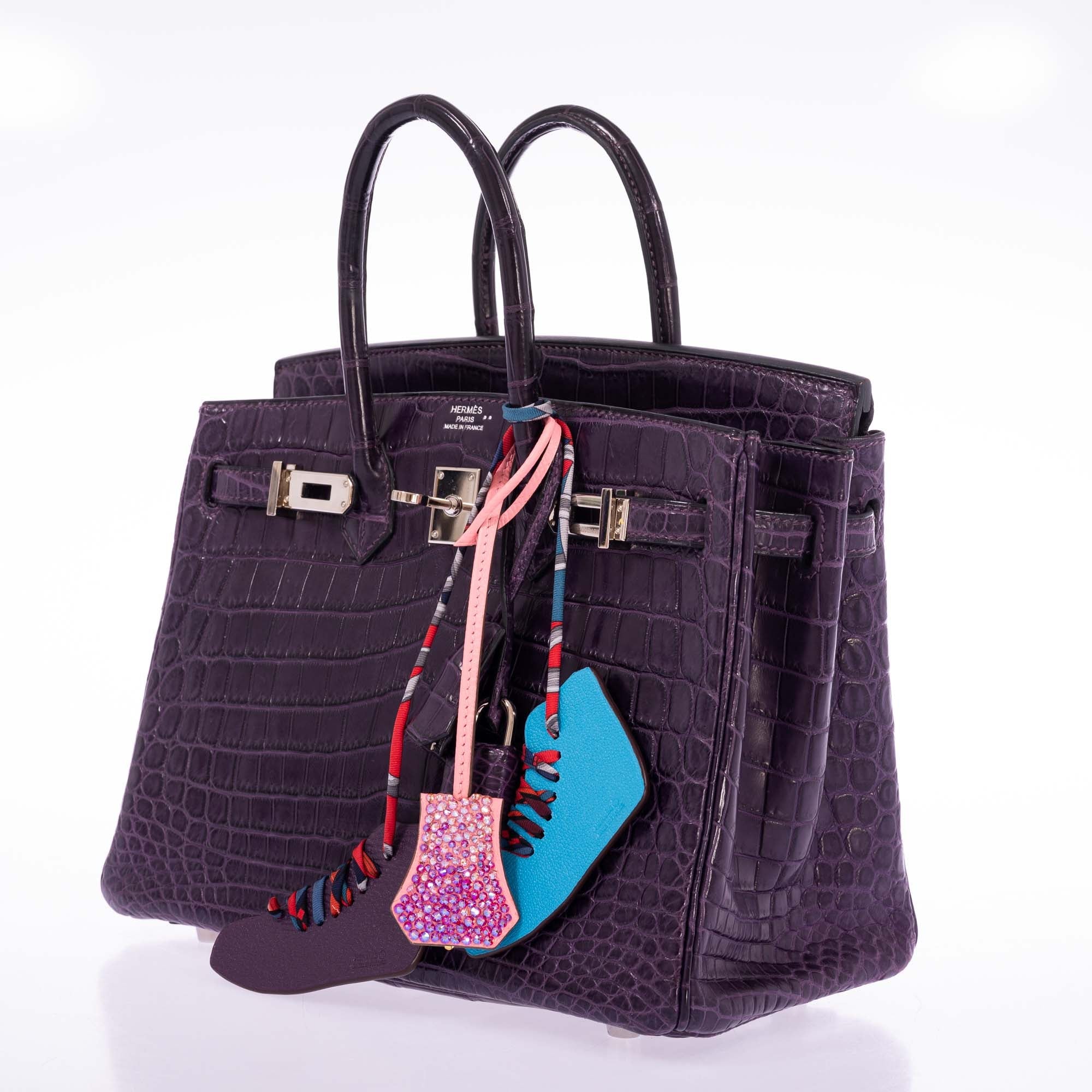 Hermès Birkin 25 Amethyst Matte Alligator Palladium Hardware