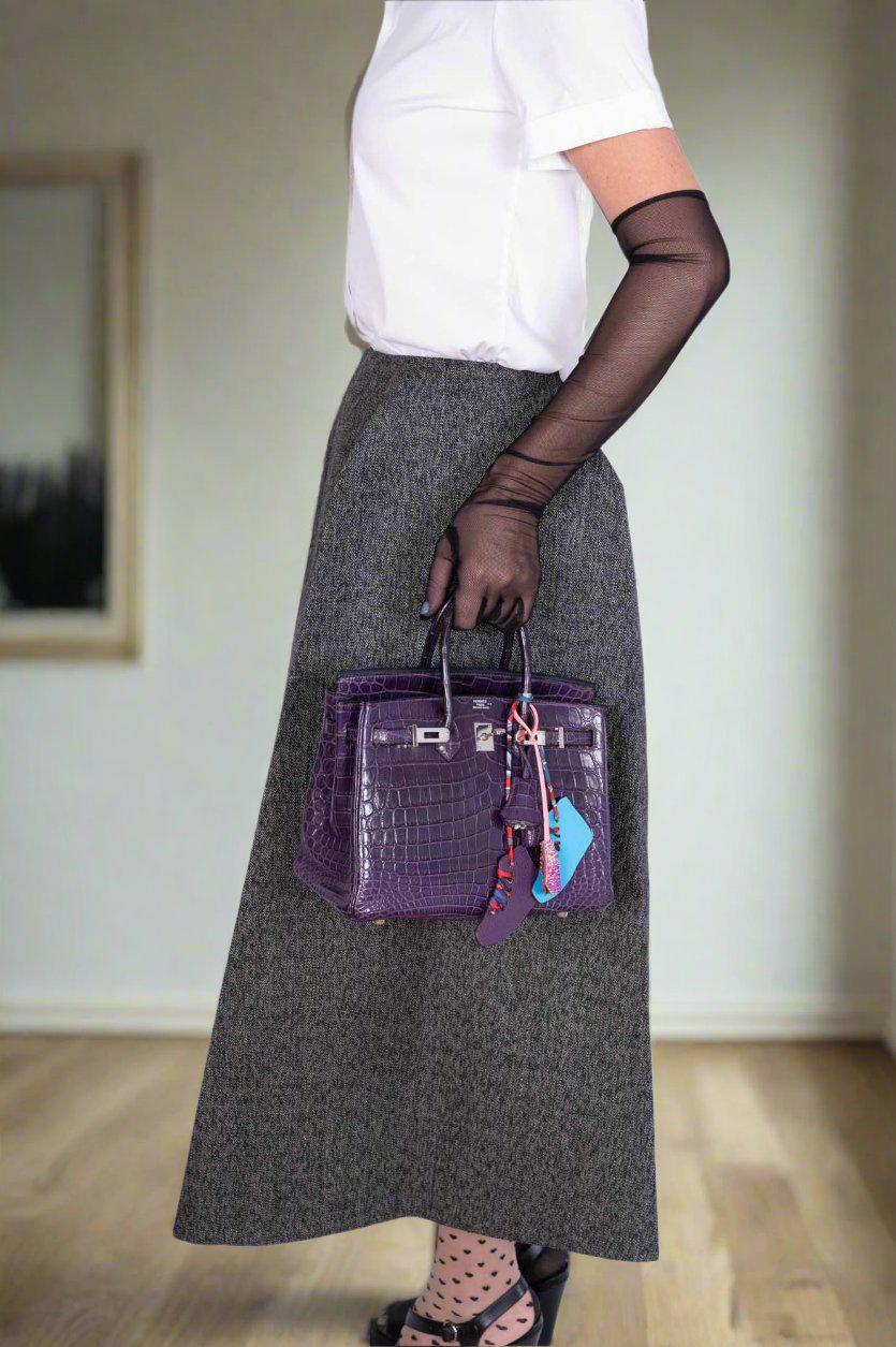 Hermès Birkin 25 Amethyst Matte Alligator Palladium Hardware