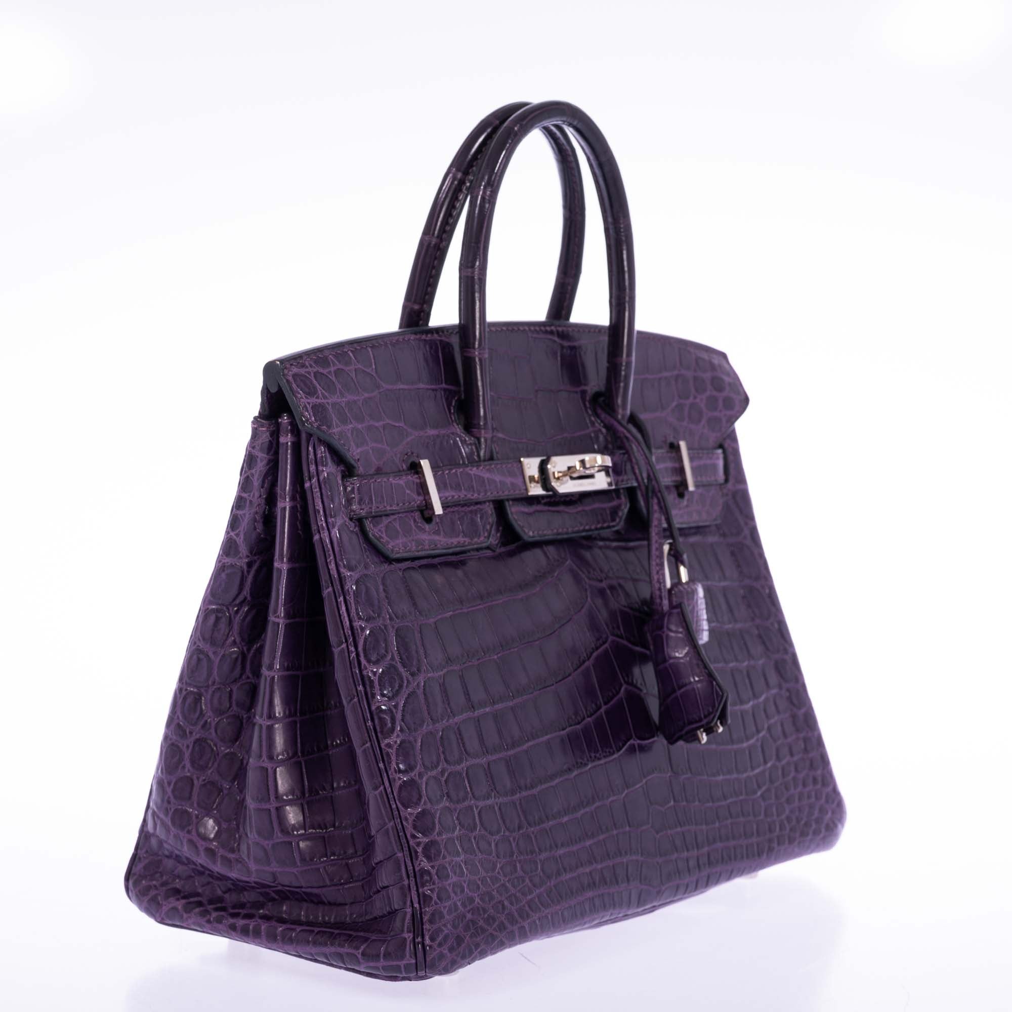 Hermès Birkin 25 Amethyst Matte Alligator Palladium Hardware