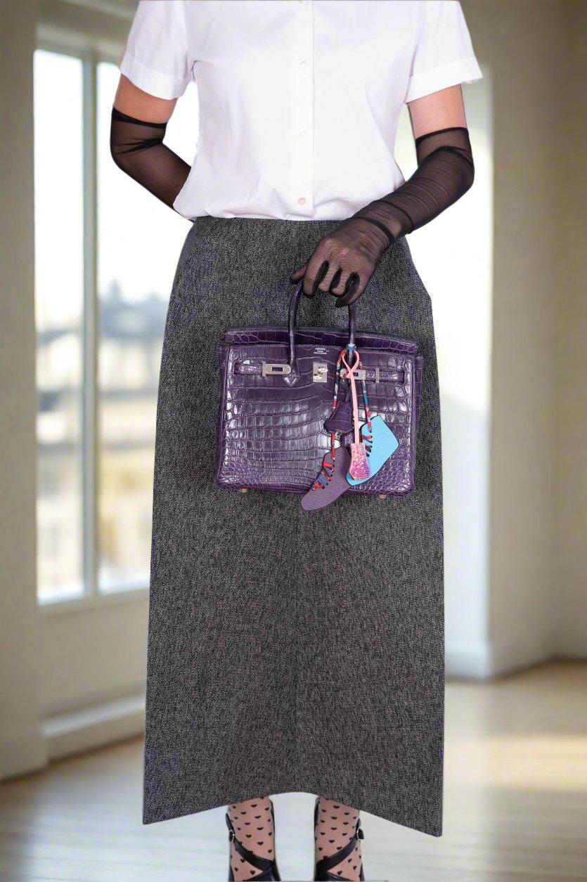 Hermès Birkin 25 Amethyst Matte Alligator Palladium Hardware