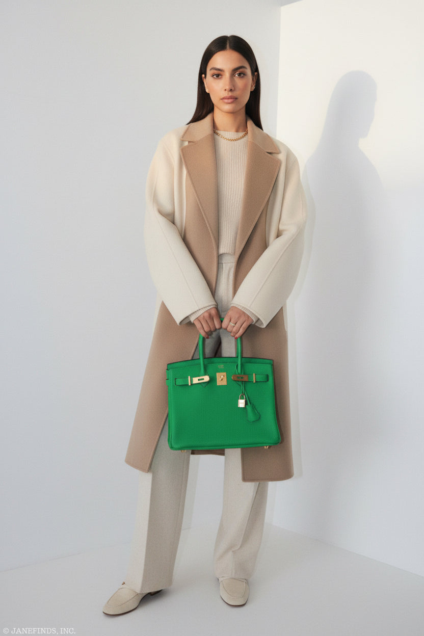 Hermès Birkin 25 Bambou (Bamboo) Green Togo with Gold Hardware