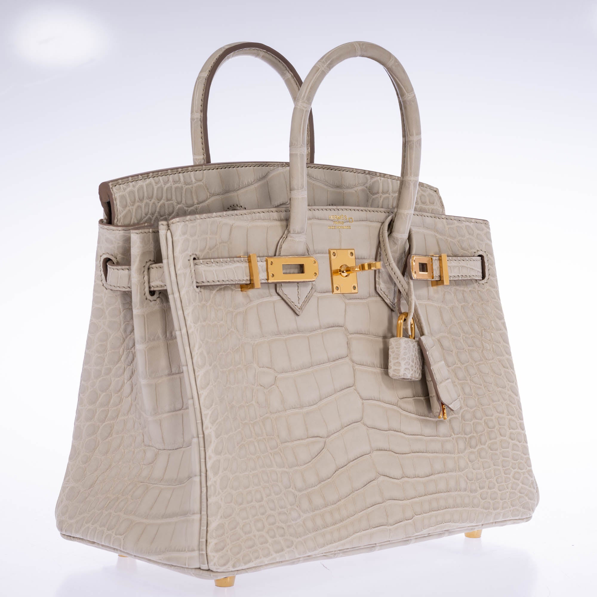 Hermès Birkin 25 Beton Matte Alligator Gold Hardware